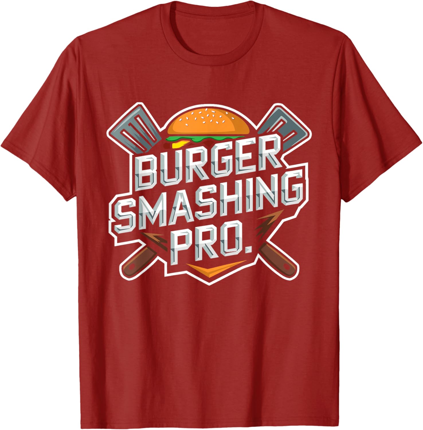 Smash Burger Lover Grilled Cheeseburger Flat Top T-Shirt for Foodies - 17