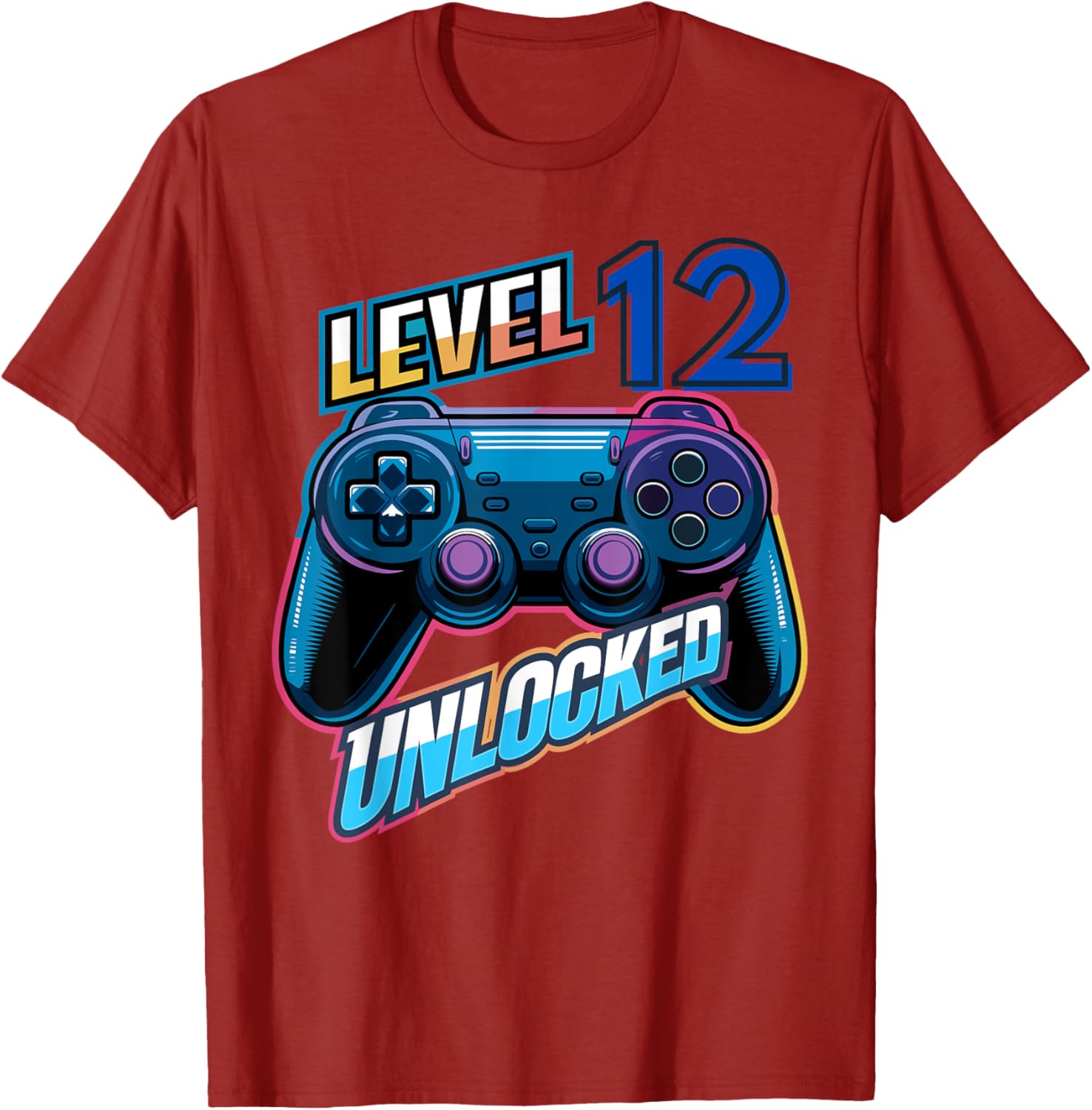 Funny Level 12 Unlocked Gamer T-Shirt for Kids 12th Birthday Gift - 6