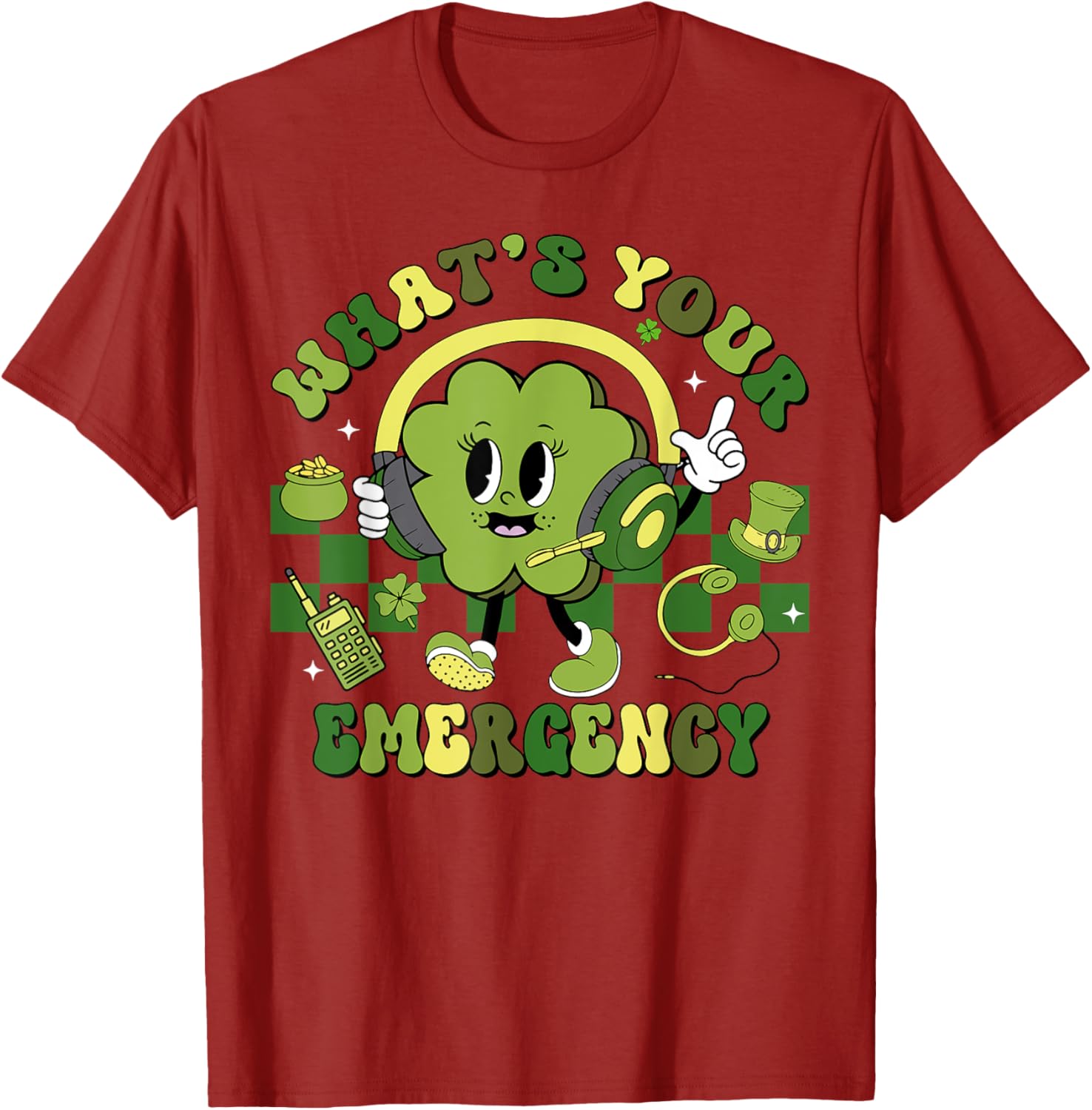 Shamrock Emergency Dispatcher St Patrick's Day T-Shirt for Fun Celebrations - 5