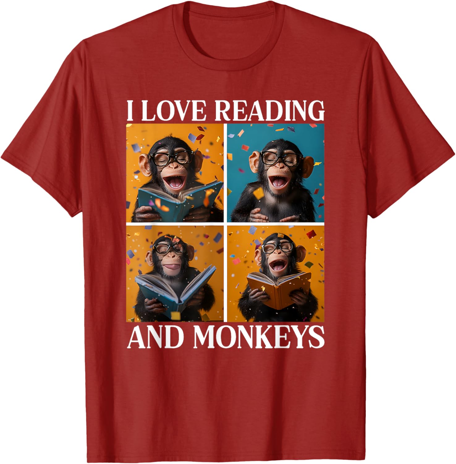 Adorable Love Reading and Monkeys T-Shirt for Book Lovers and Kids - 9