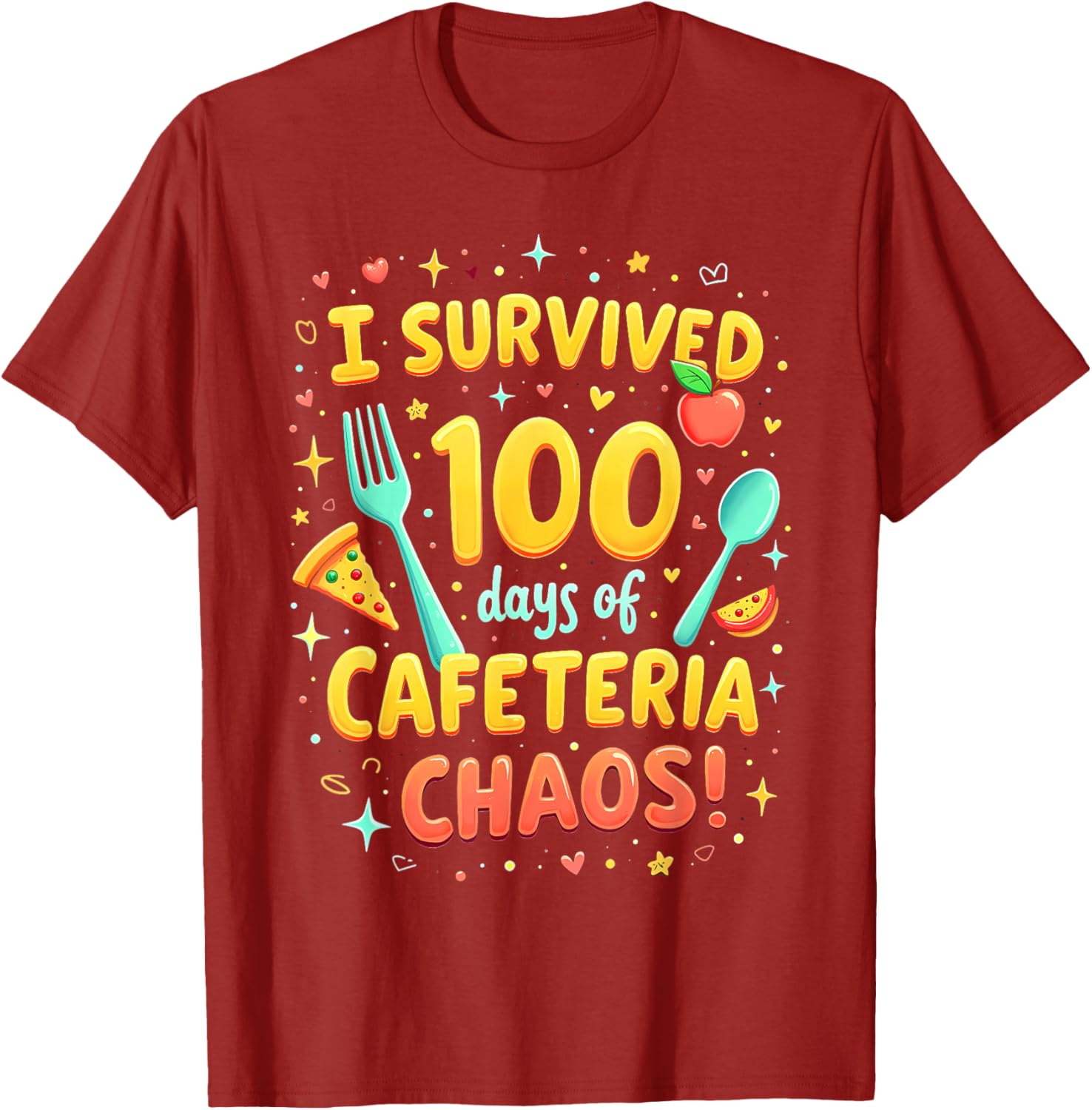 I Survived School Cafeteria Chaos Funny Lunch Lady T-Shirt for Kids - 3