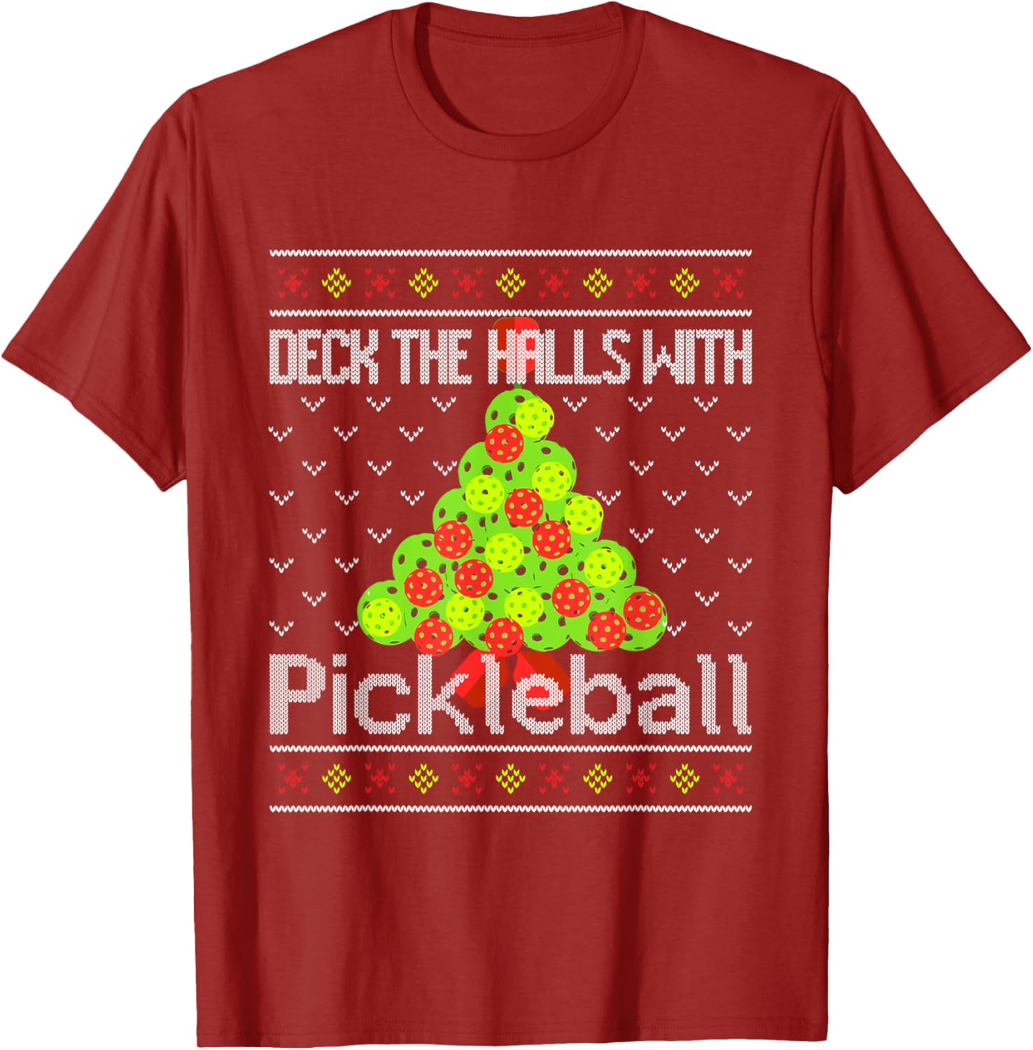 Funny Ugly Christmas Sweater Pickleball Memes T-Shirt for Holiday Cheer - 13