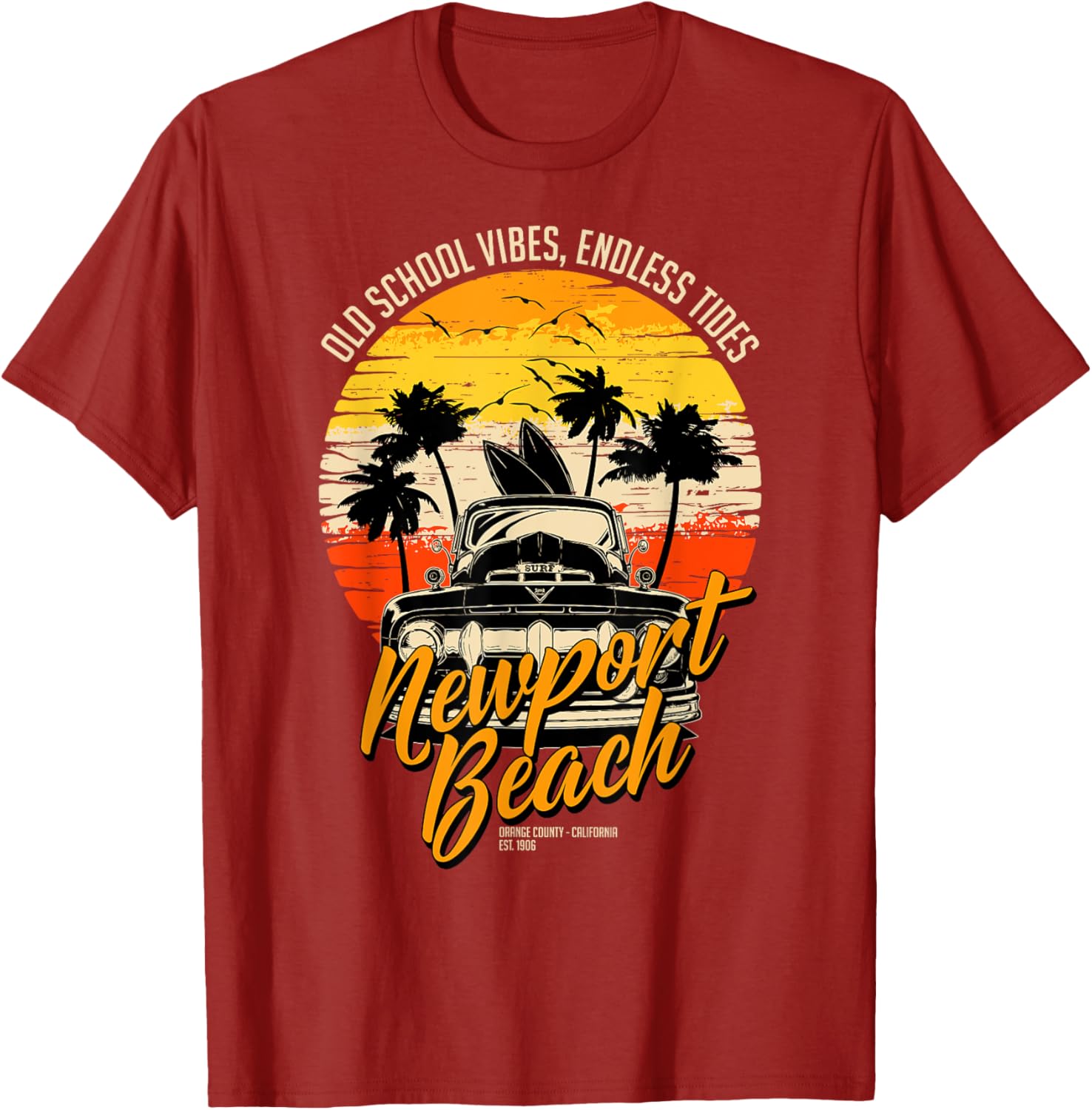 Vintage Newport Beach T-Shirt with Endless Tides Old School Vibes - 3
