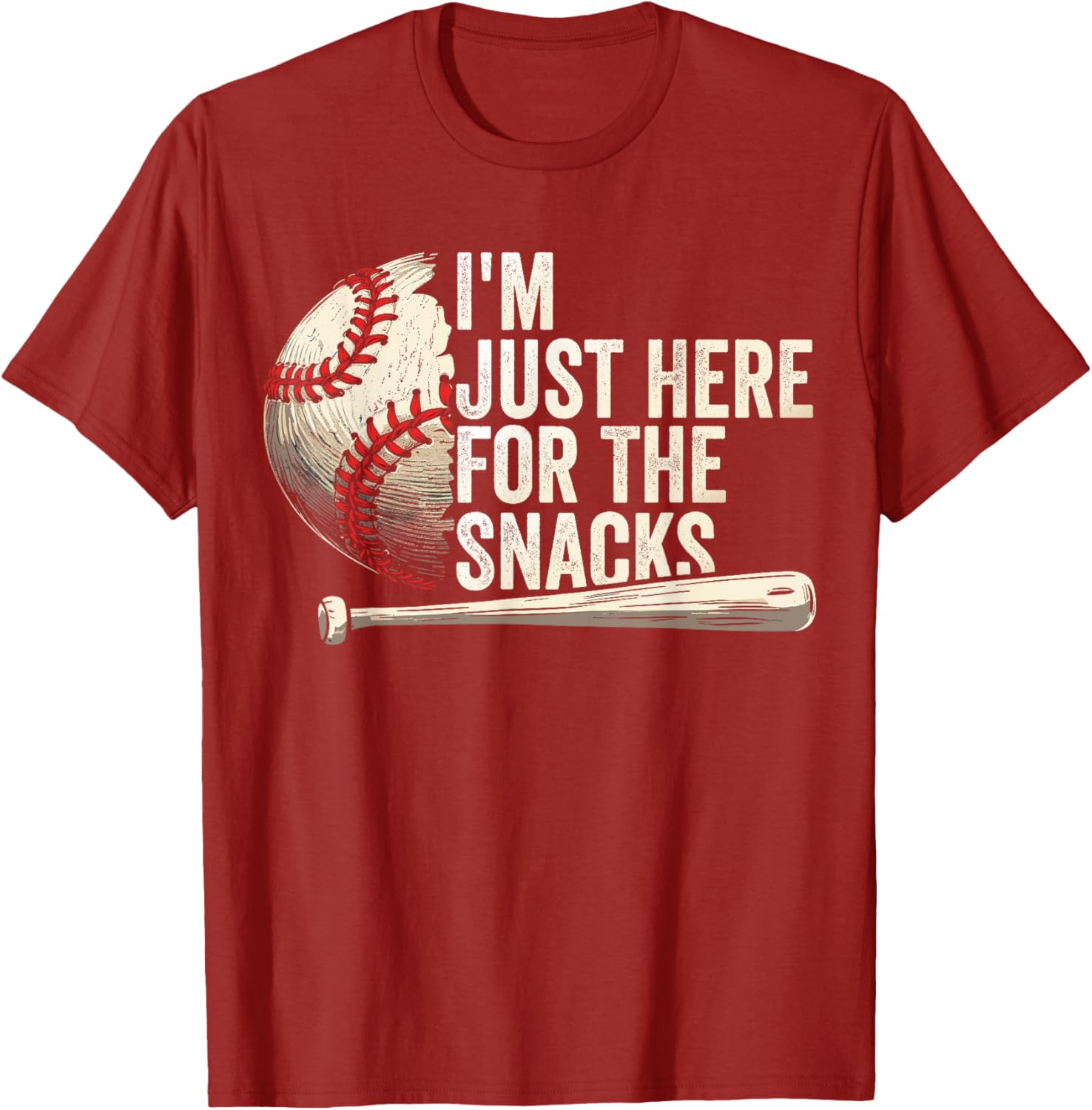 Funny Fantasy Baseball League T-Shirt I'm Just Here For The Snacks - 13
