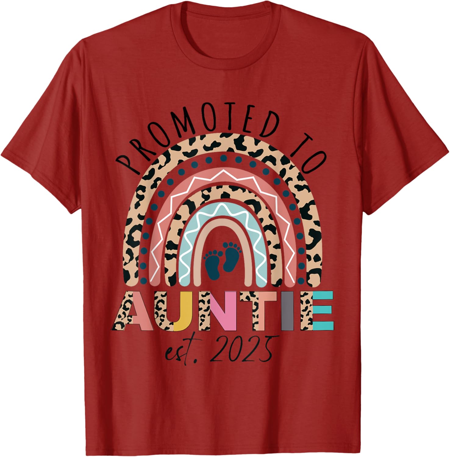 Promoted to Auntie Est 2025 Cute Mothers Day T-Shirt Gift for Aunties - 8