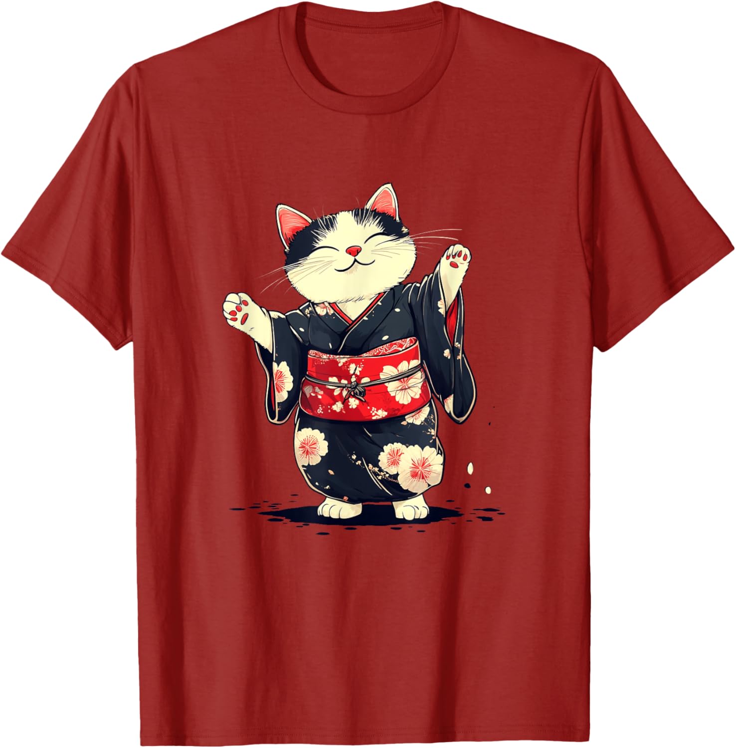 Pretty Kimono Cat T-Shirt for Japanese Style Lovers - Unisex Kids Adults - 21