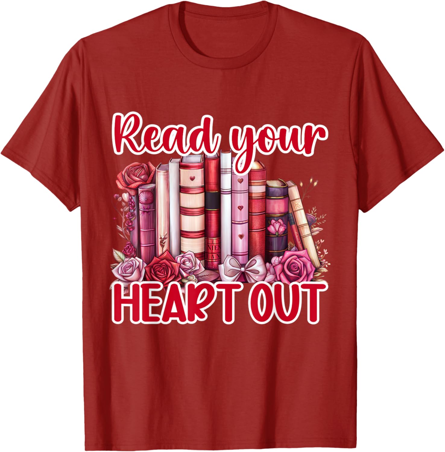 Retro Read Your Heart Out Valentine's Day T-Shirt for Book Lovers and Teachers - 7