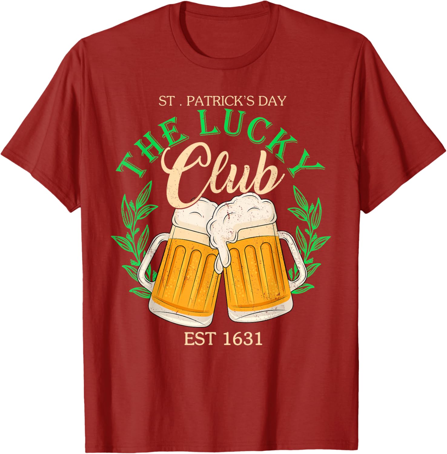 Lucky Club St. Patrick's Day Beer T-Shirt for Irish Group Fun - 20