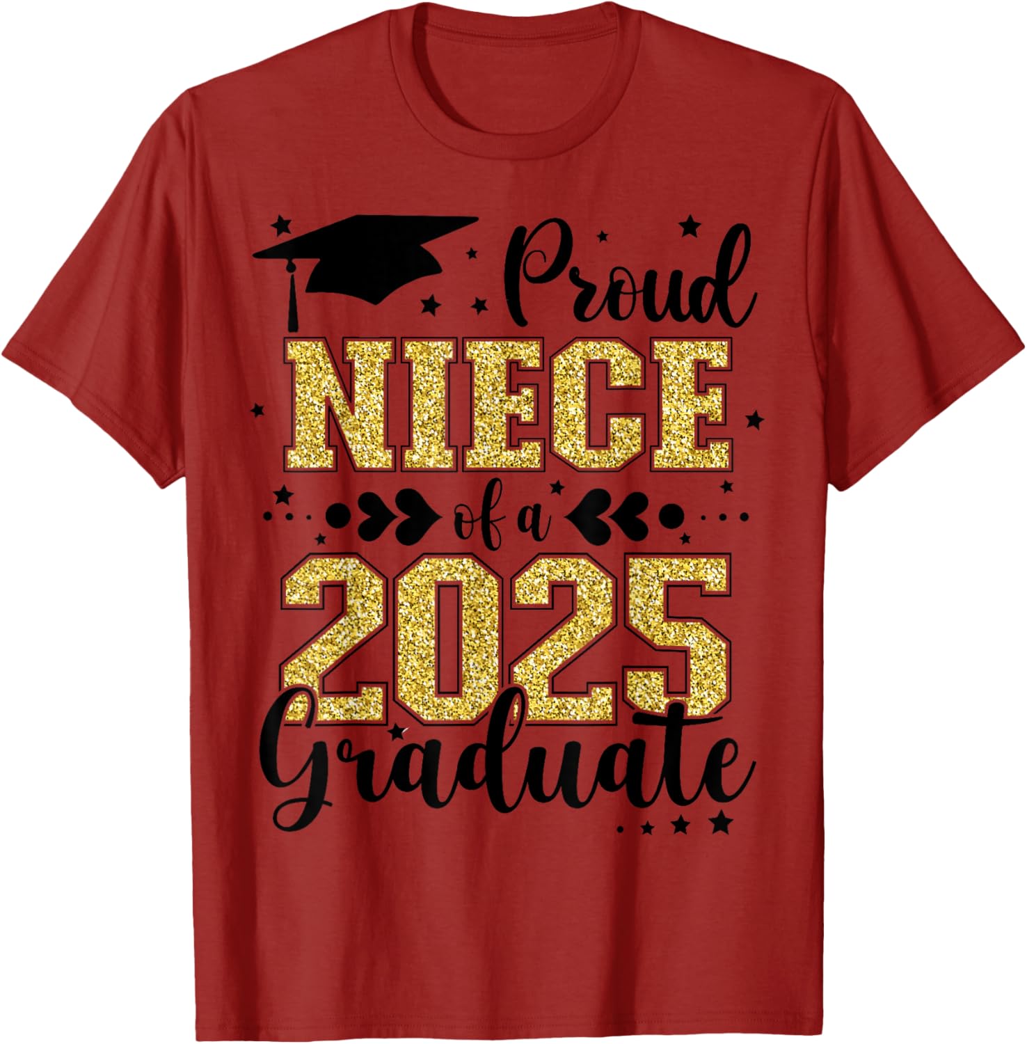 Proud Niece of Class of 2025 Graduate Senior T-Shirt for Celebrations - 3