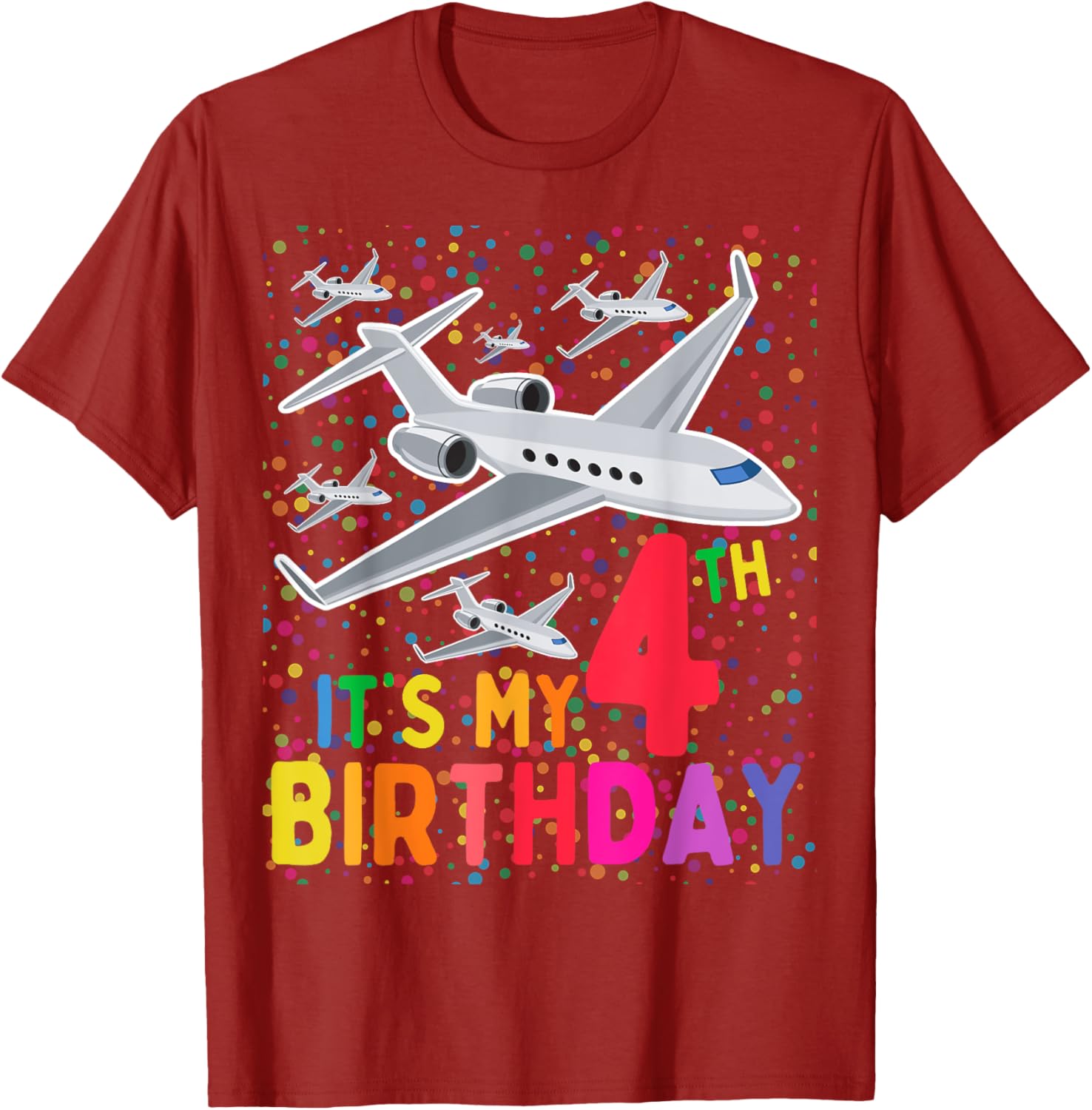 Its My 4th Birthday Airplane T-Shirt for Boys and Girls Fun Gift - 2