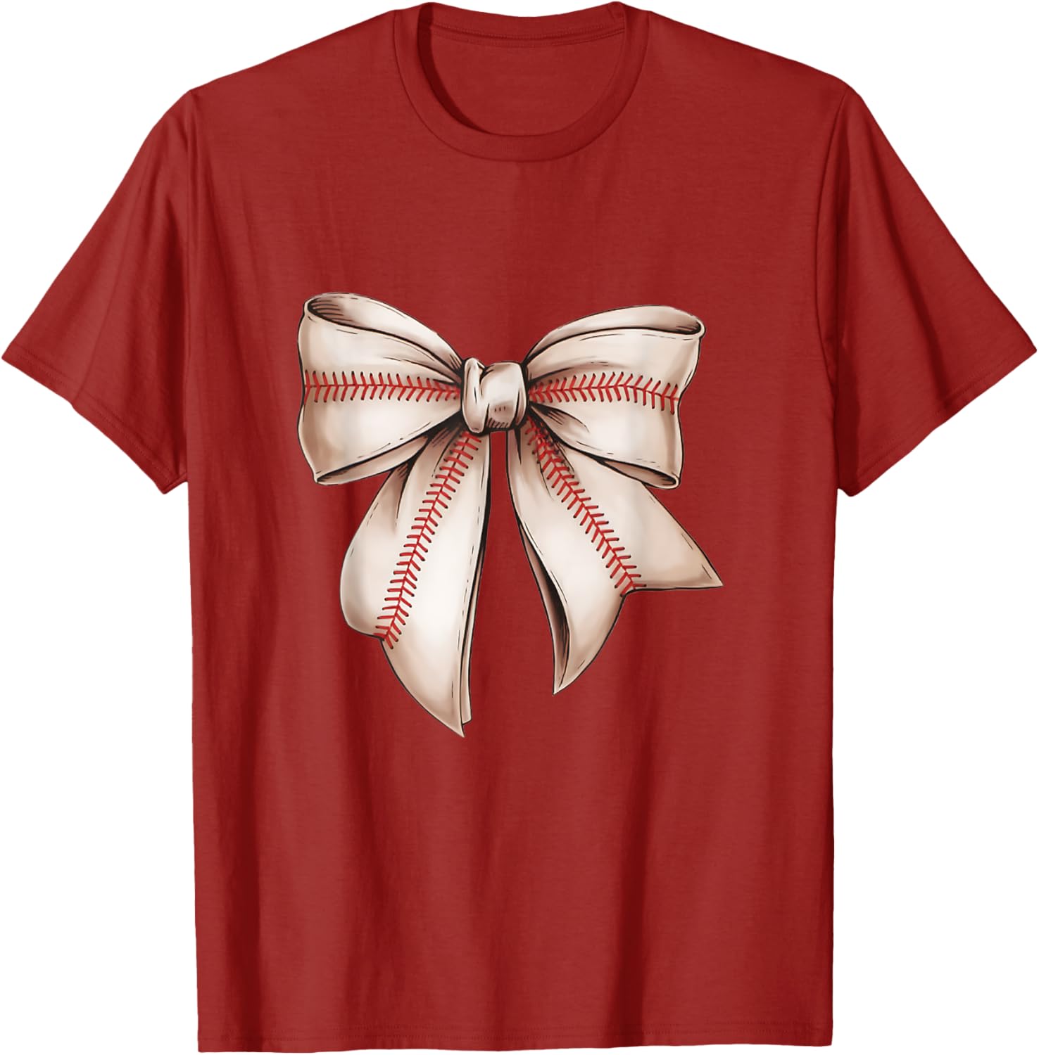 Retro Baseball Bow T-Shirt for Sports Lovers, Fun Sublimation Design - 28