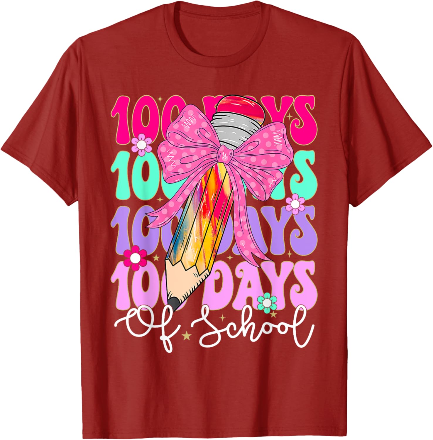 100 Days of School T-Shirt for Girls Fun Teacher Appreciation Gift - 3