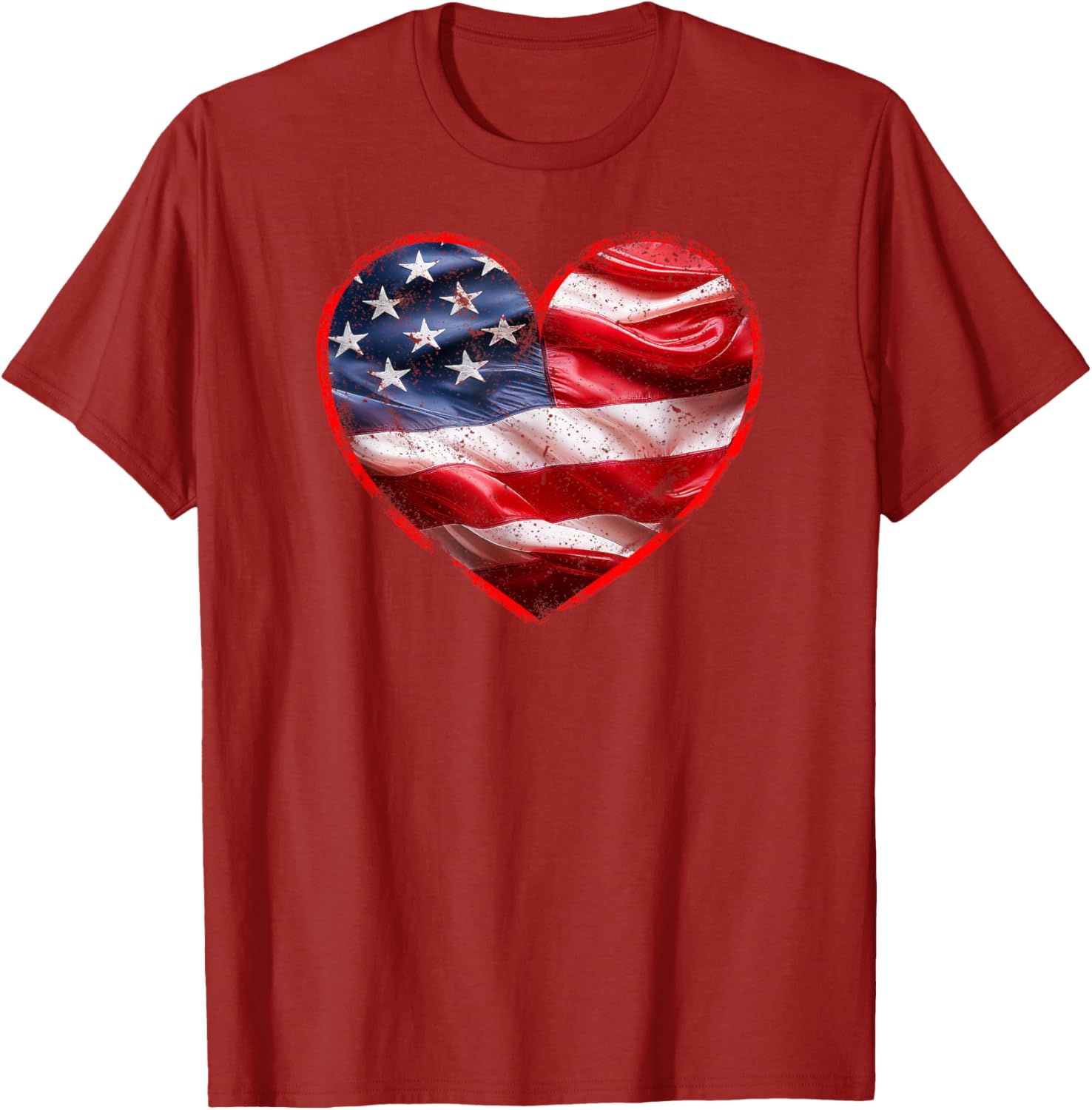 Heart-Shaped American Flag T-Shirt | Patriotic Clothing for All - 12