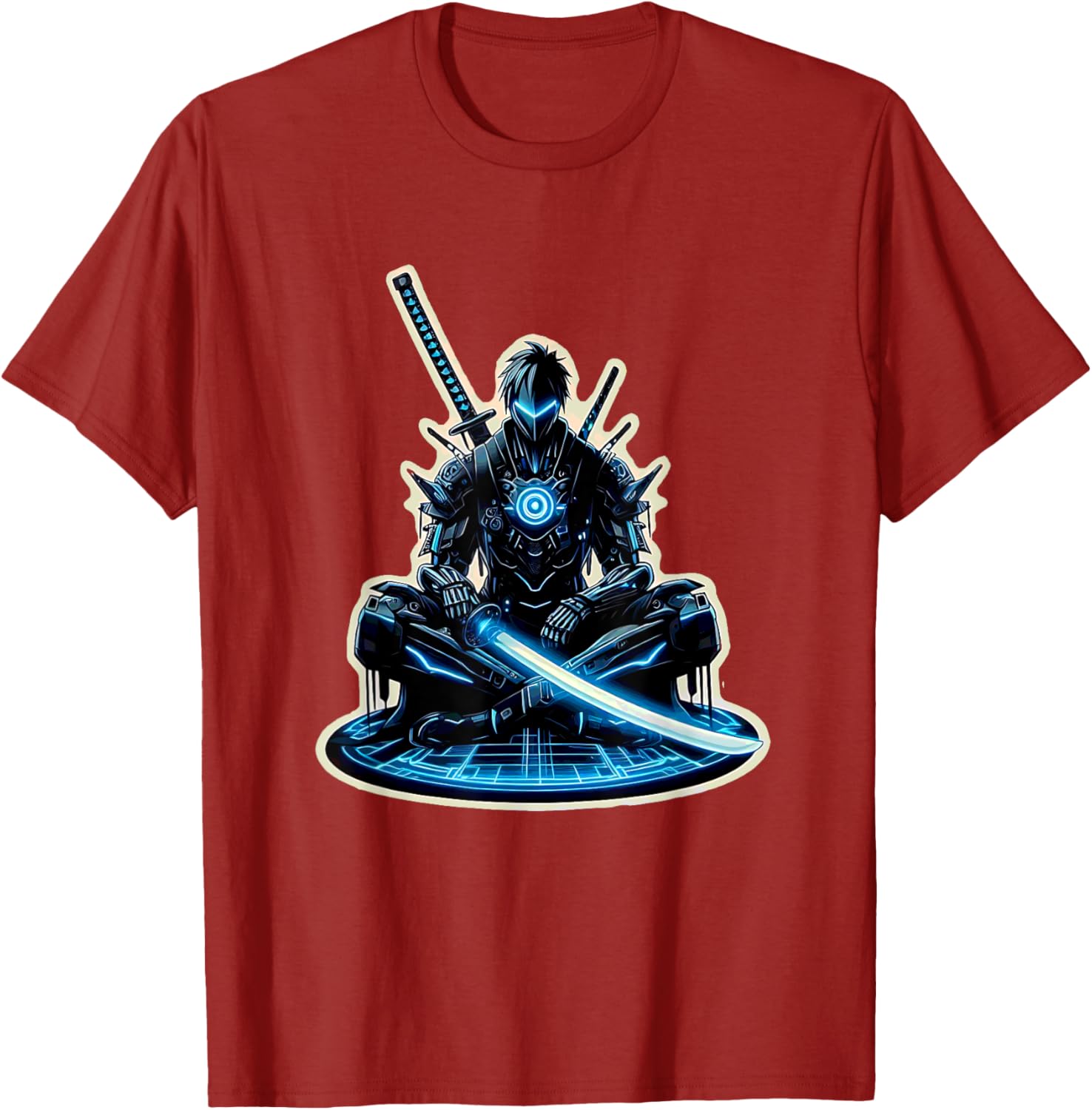 Futuristic Anime Samurai Gamer Warrior T-Shirt for Sci-Fi Fans - 13