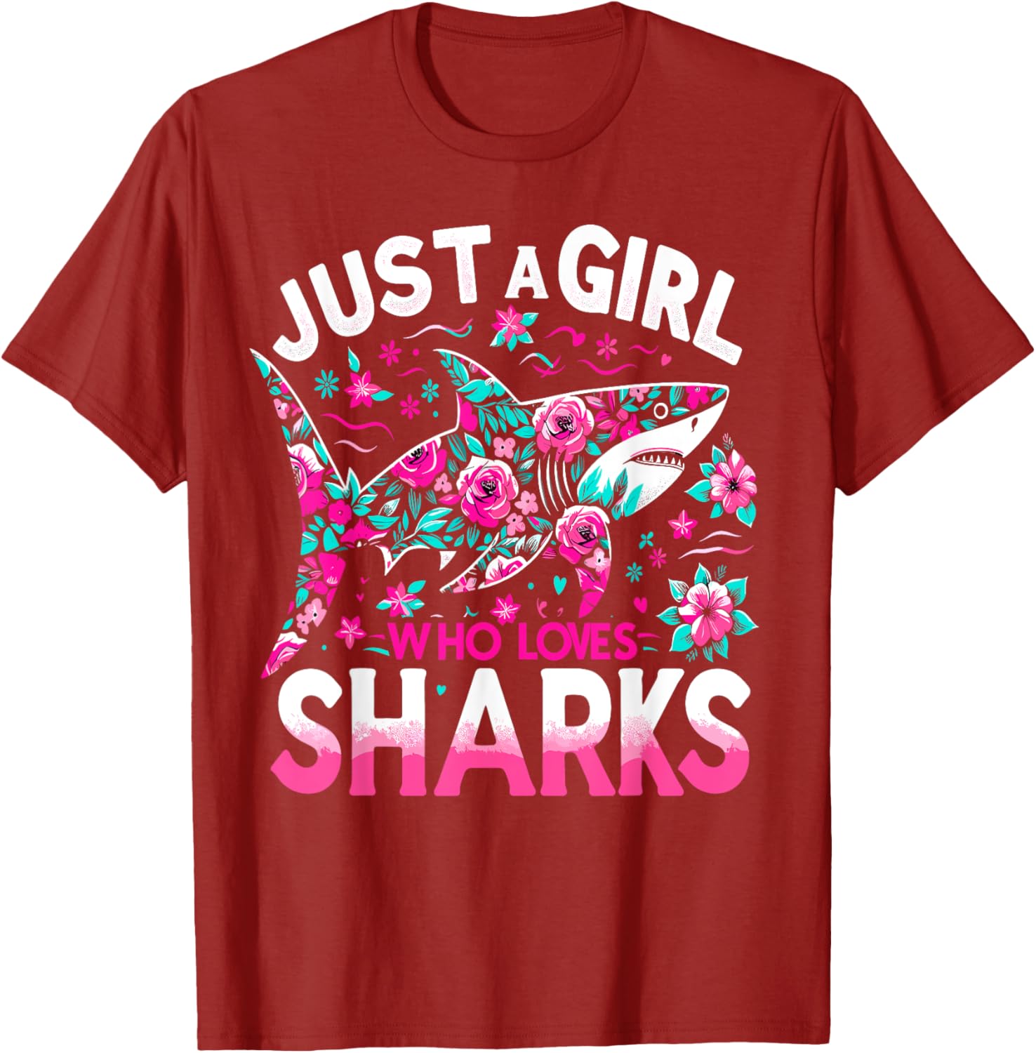 Just A Girl Who Loves Sharks T-Shirt for Shark Lovers and Ocean Fans - 6