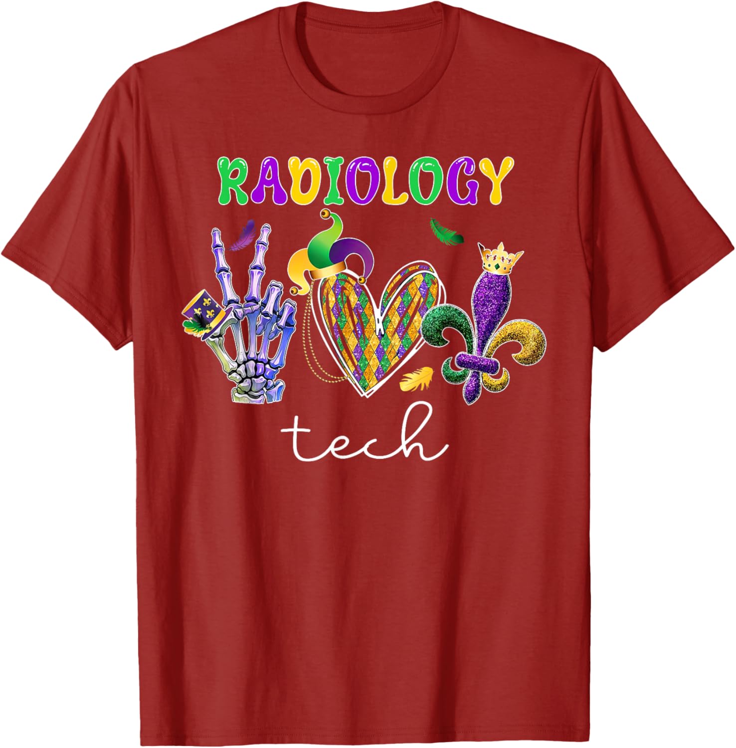 Radiology Tech Mardi Gras T-Shirt for X-Ray Technologists and Fans - 6