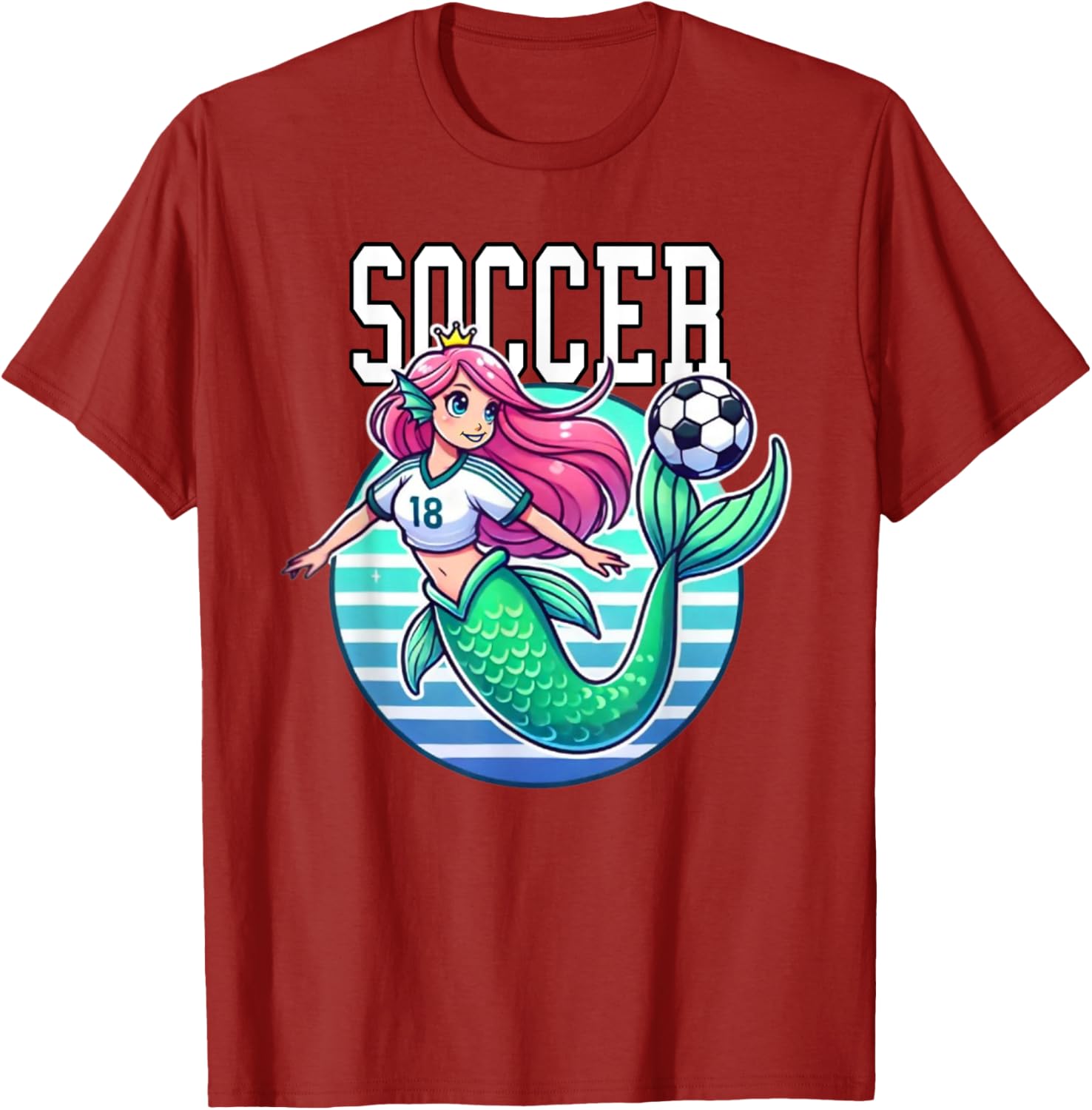 Soccer Mermaid Playing Soccer T-Shirt for Fans of Fun Sports Apparel - 26