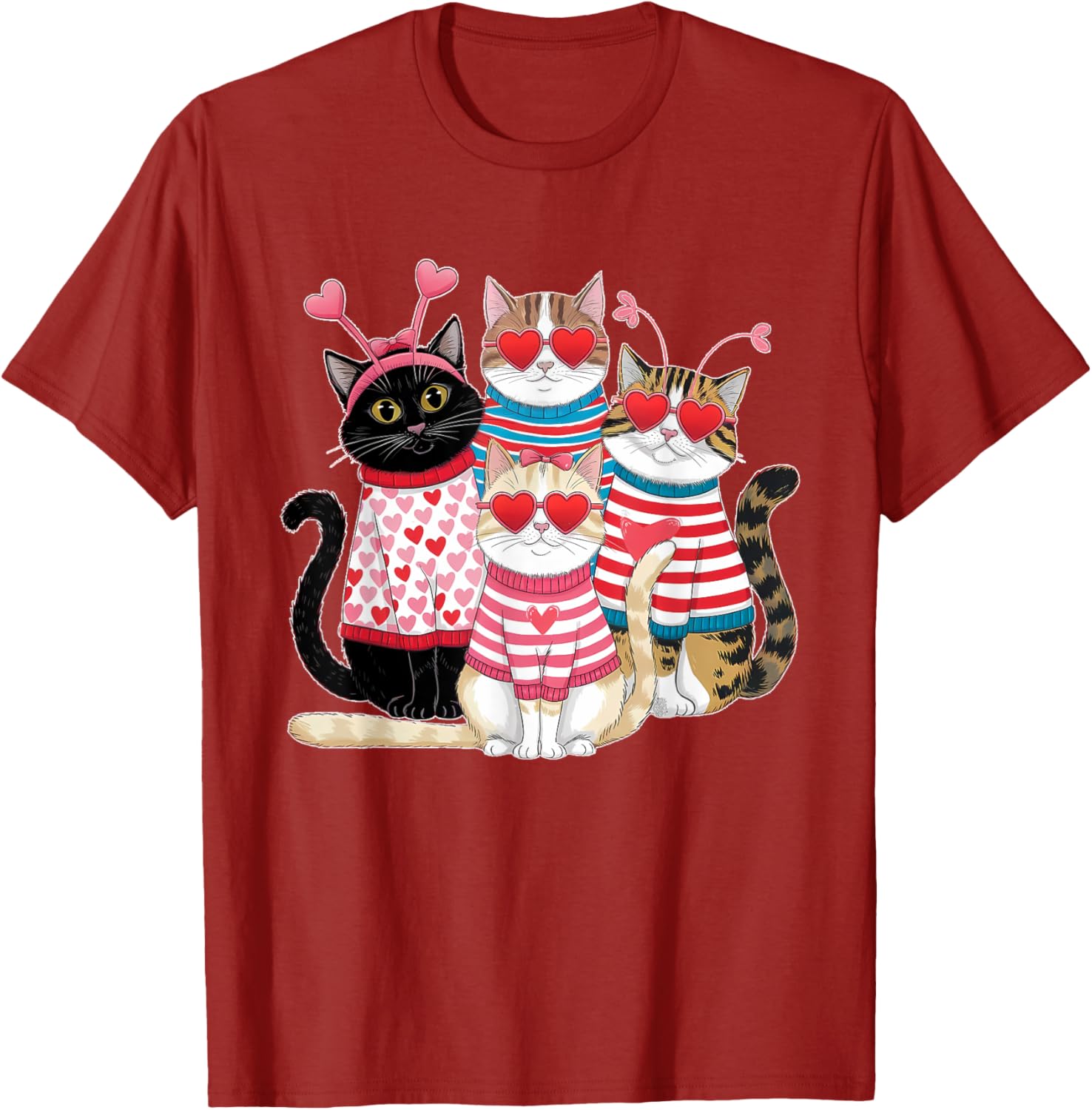 Happy Meowentine's Cute Cat T-Shirt for Girls - Perfect Valentine's Gift - 1
