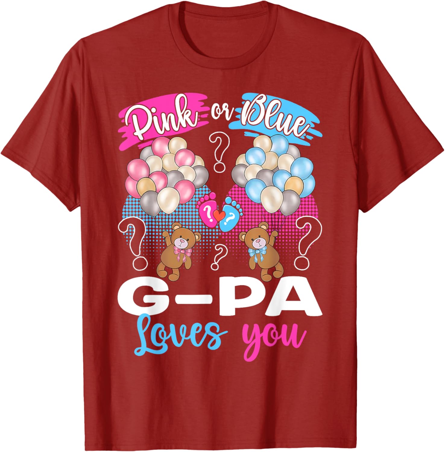 Bears Pink or Blue G-Pa Loves You Gender Reveal T-Shirt for Kids - 13