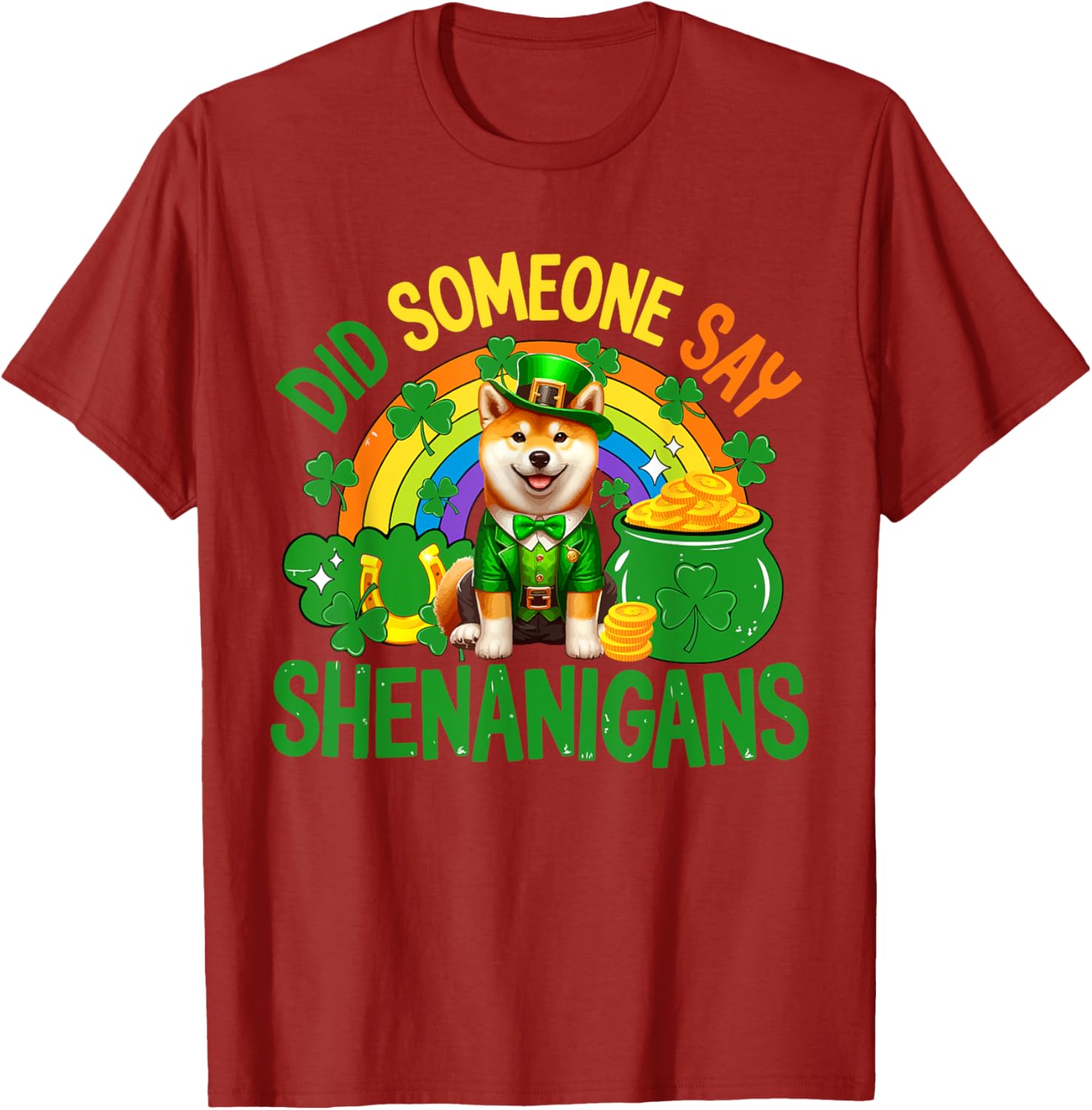 Shenanigans St. Patrick's Day Shiba Inu T-Shirt for Fun Celebrations - 12