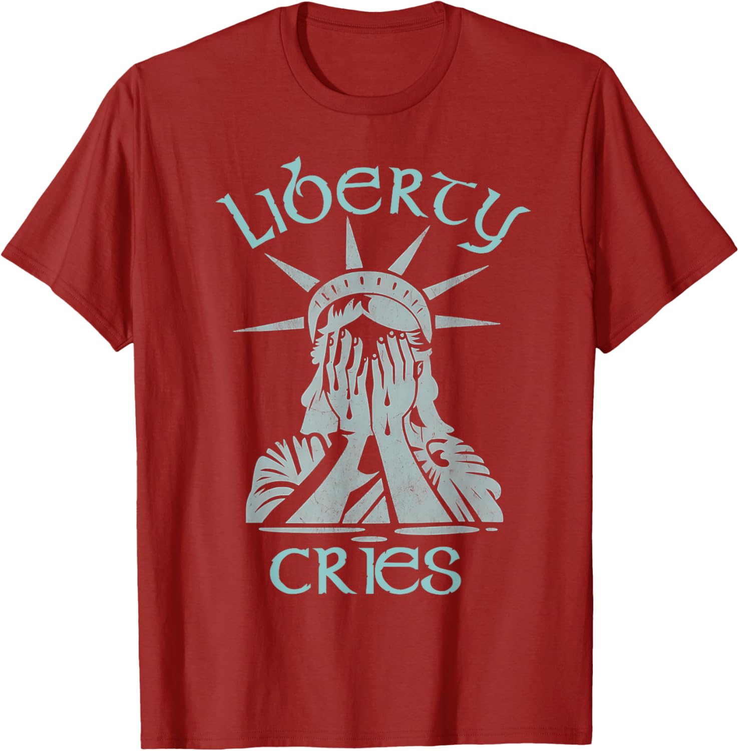 Statue of Liberty Headache Disgust Cry T-Shirt for American Pride - 22