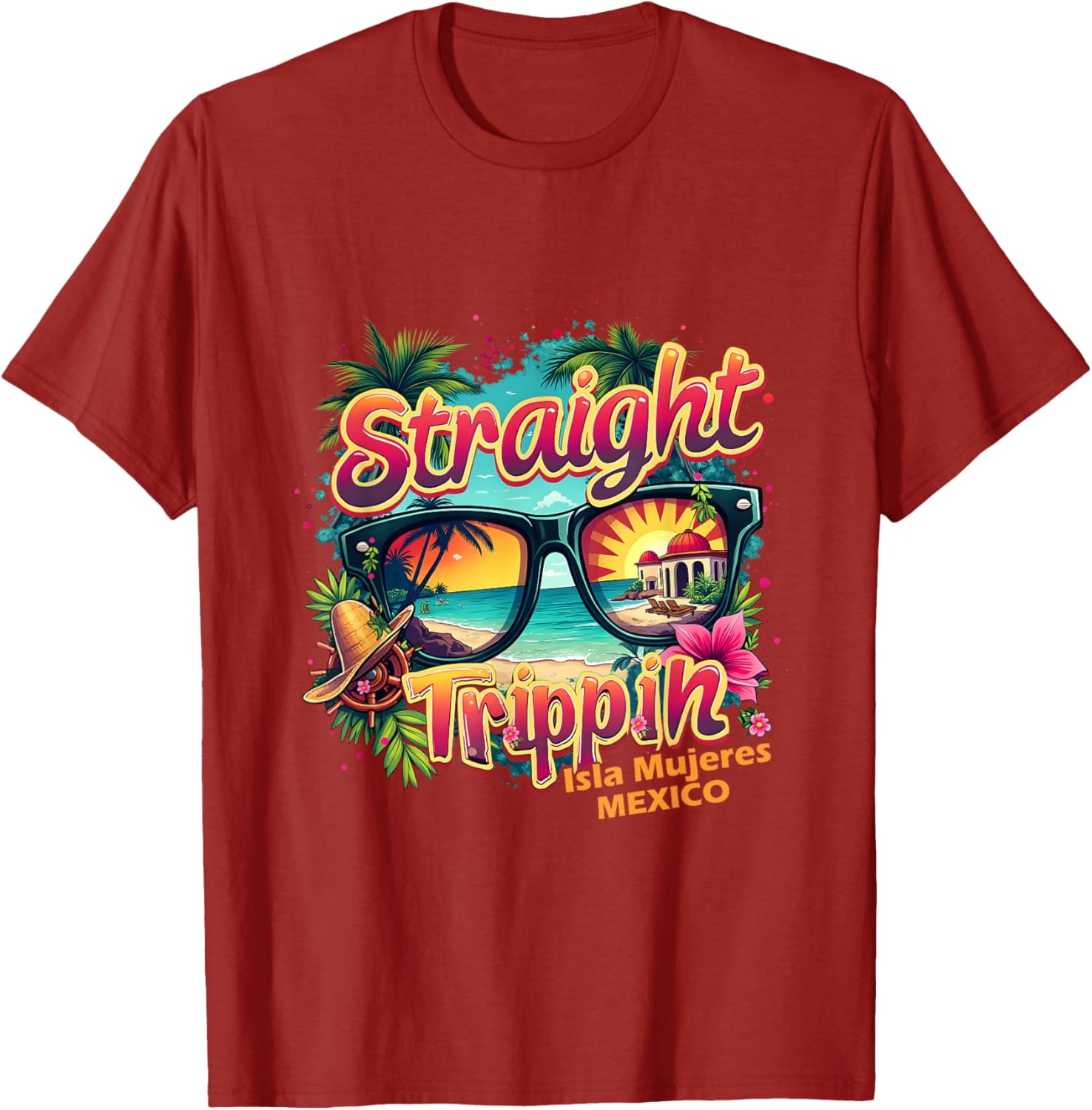 Isla Mujeres 2025 Retro Straight Trippin T-Shirt for Vacation Fun - 3