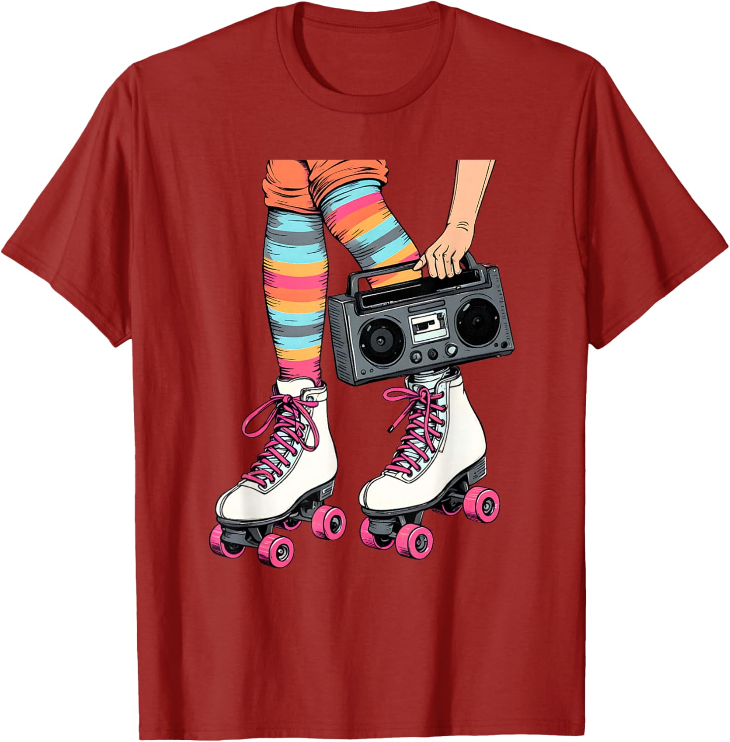Retro Rollerskates Boombox T-Shirt for Fun 80's 90's Girls Vibes - 23