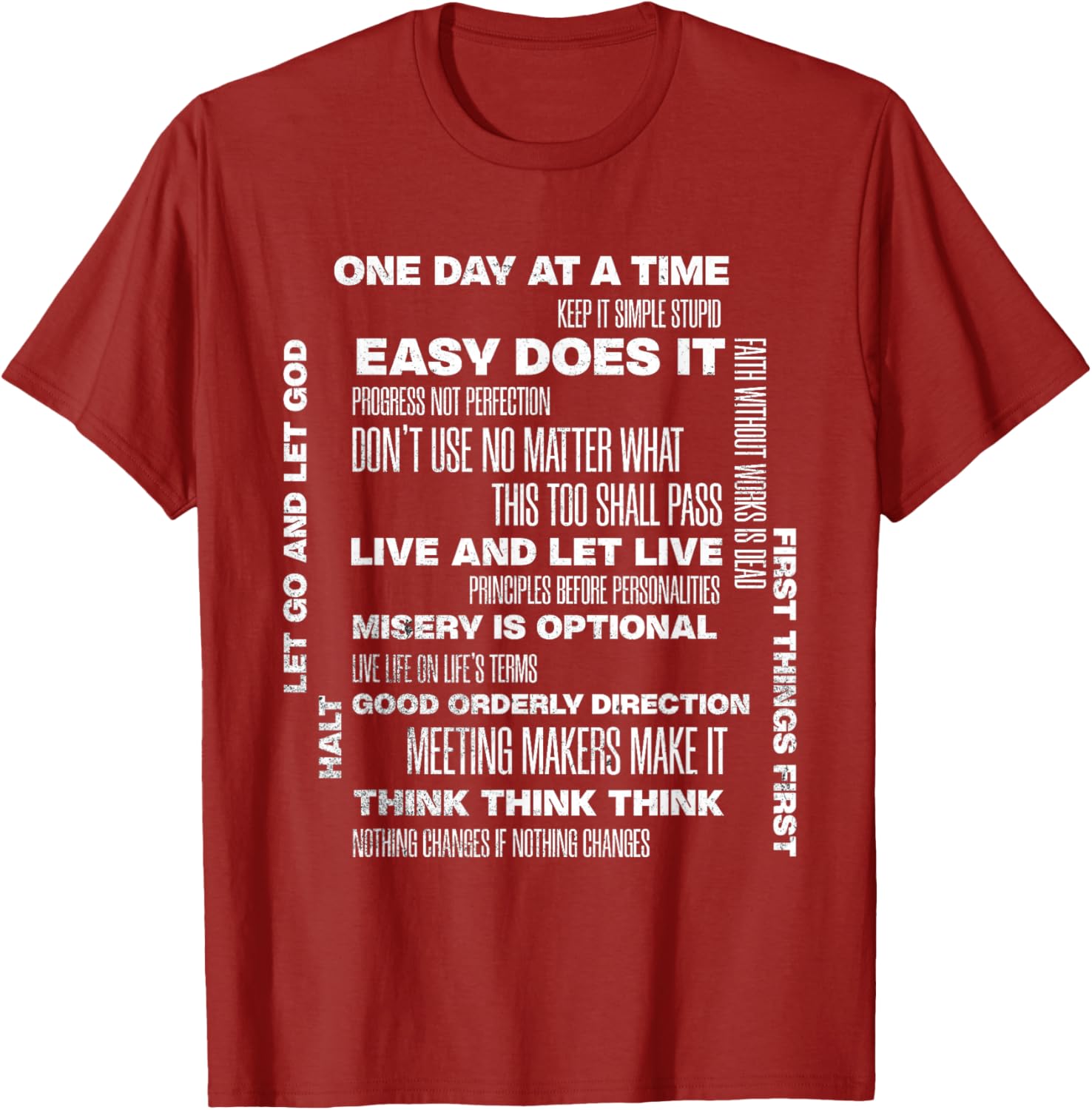 One Day At A Time Inspirational Recovery Sobriety Anniversary T-Shirt - 2