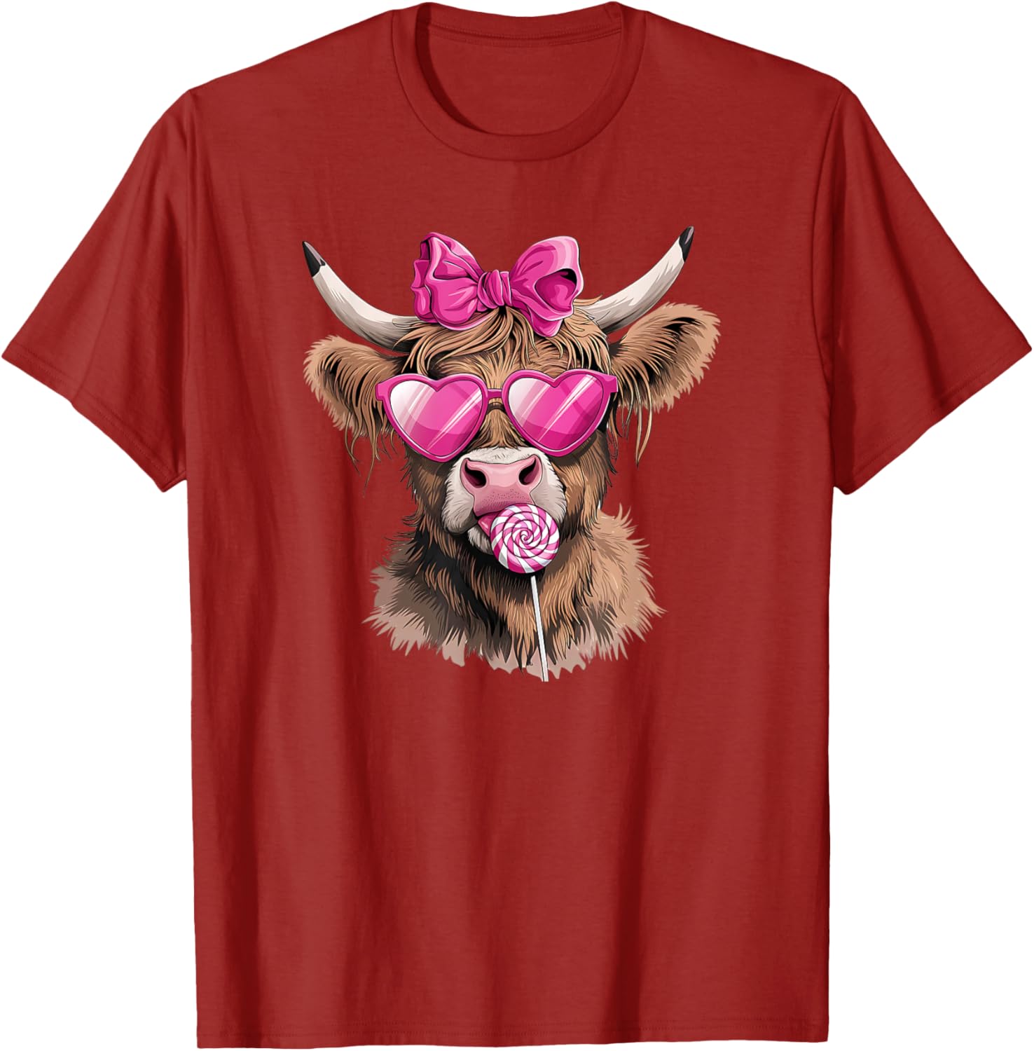 Adorable Cute Cow T-Shirt with Lollipop Bow and Sunglasses for Fun Style - 13