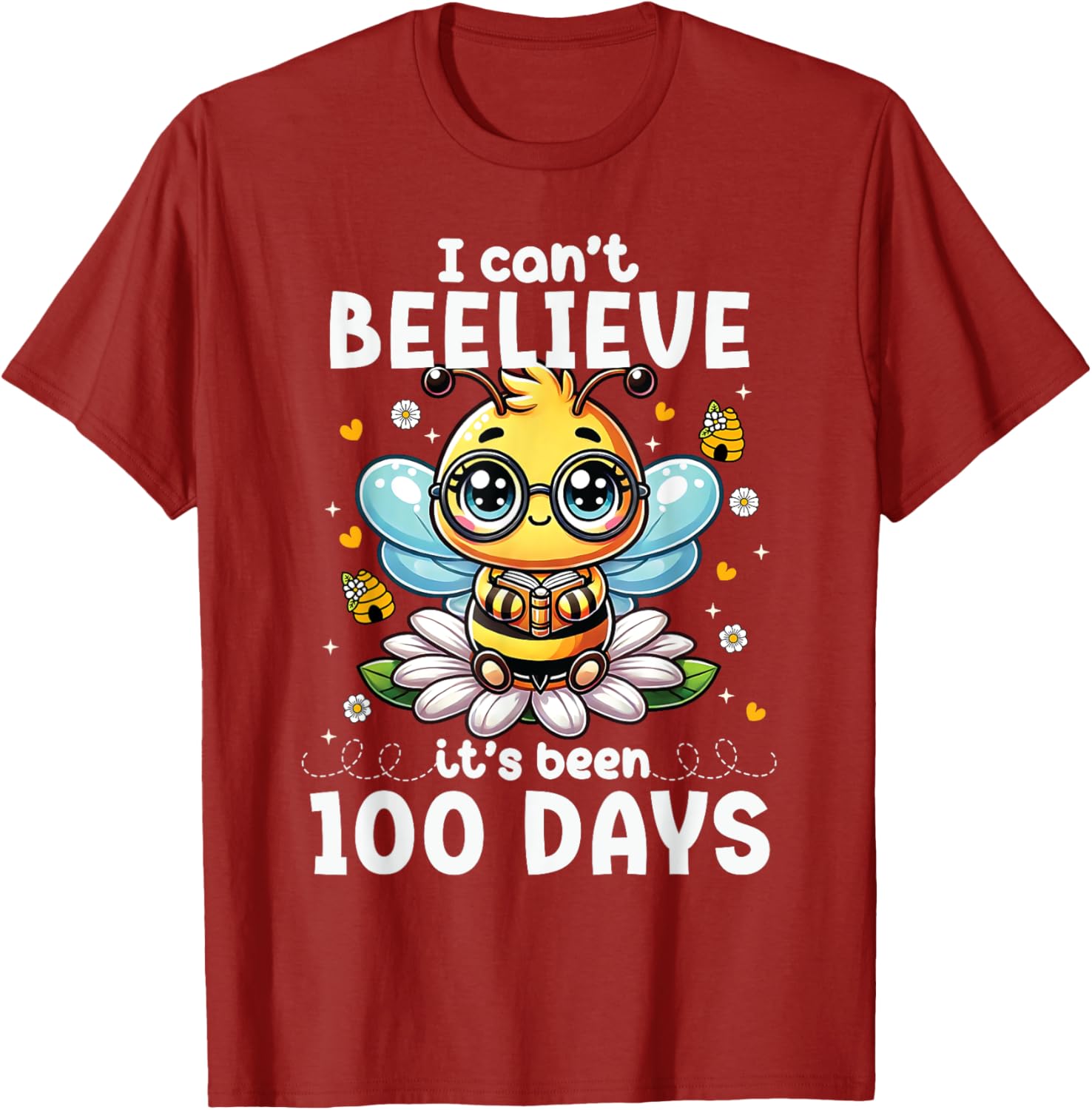 Fun 100 Days of School Bee T-Shirt for Kids and Teachers - 14