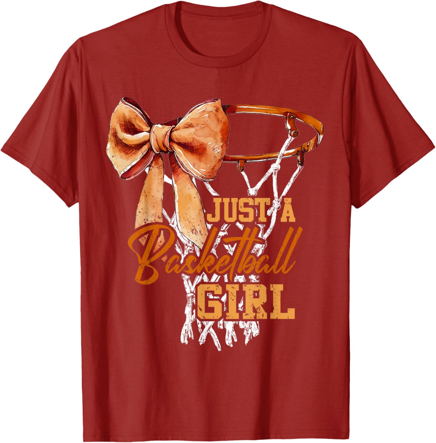 Just A Basketball Girl Cute Bow T-Shirt for Trendy Young Athletes - 15