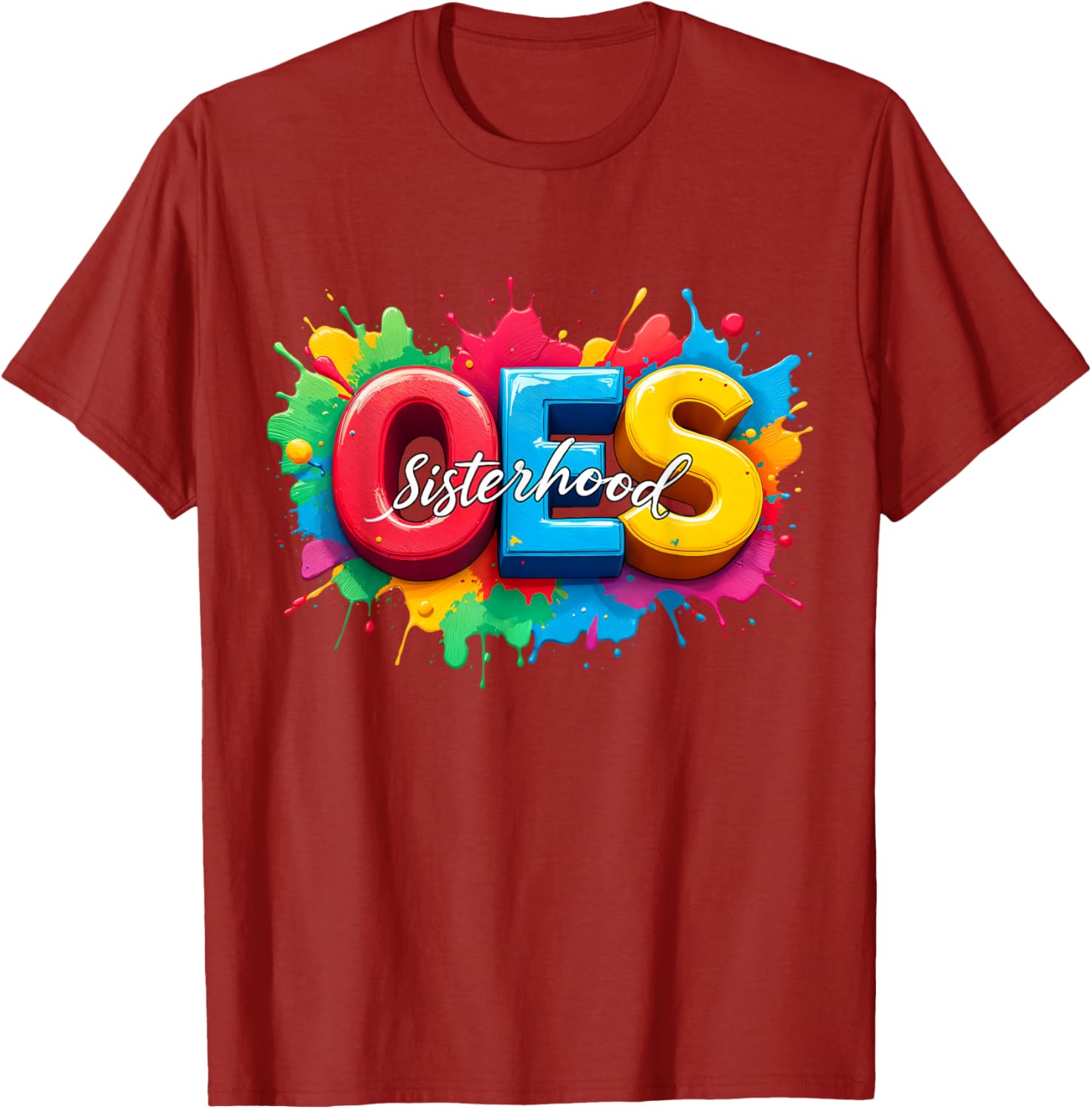 Colorful OES Sisterhood Watercolor T-Shirt for Eastern Star Fans - 23