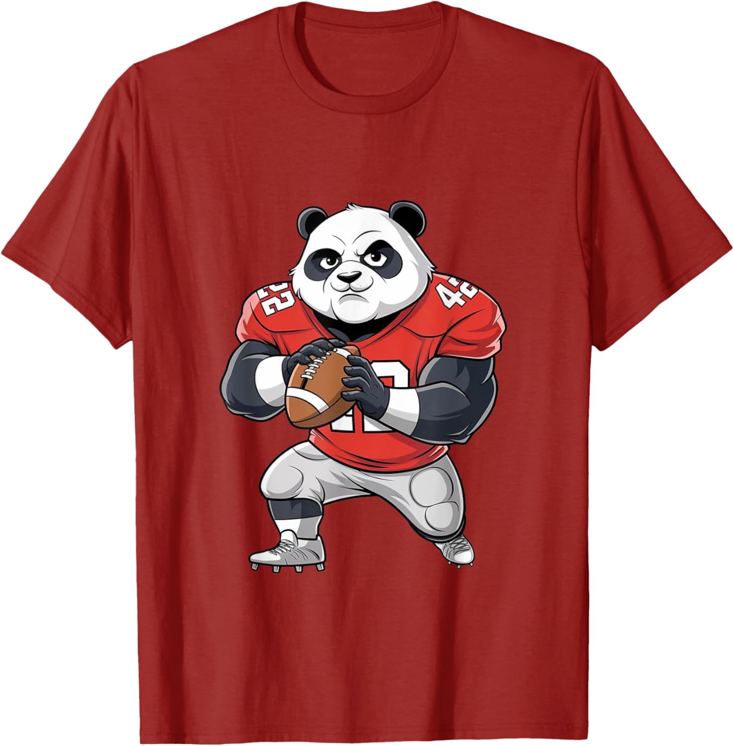 Cute Panda Plays Football T-Shirt for Kids and Sports Fans - 13