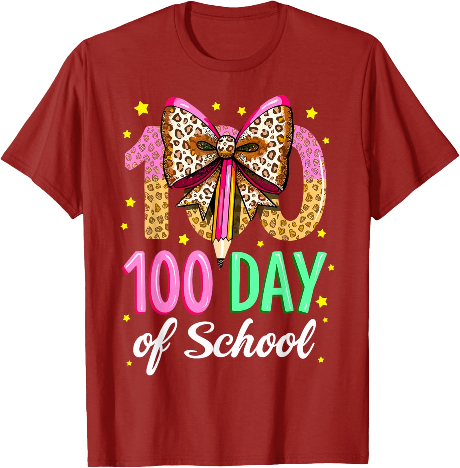 100 Days of School Coquette Bow T-Shirt for Girls Celebrating 100th Day - 10