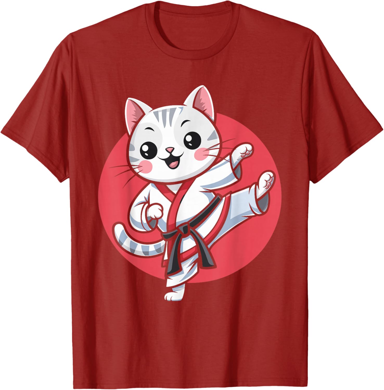 Kawaii Japanese Cat Karate Jiu Jitsu T-Shirt for Women and Kids - 17
