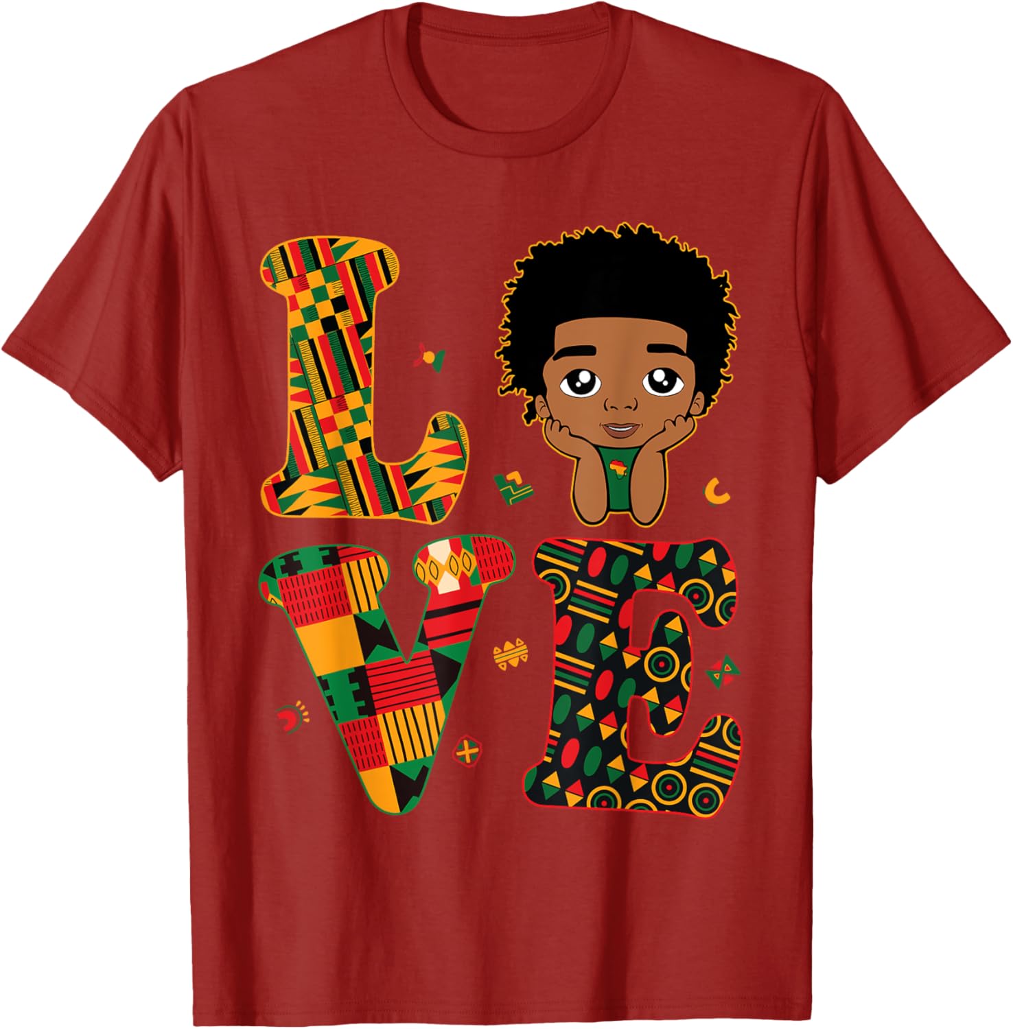 Proud LOVE African Kente Toddler Boys T-Shirt for Black History Month - 8