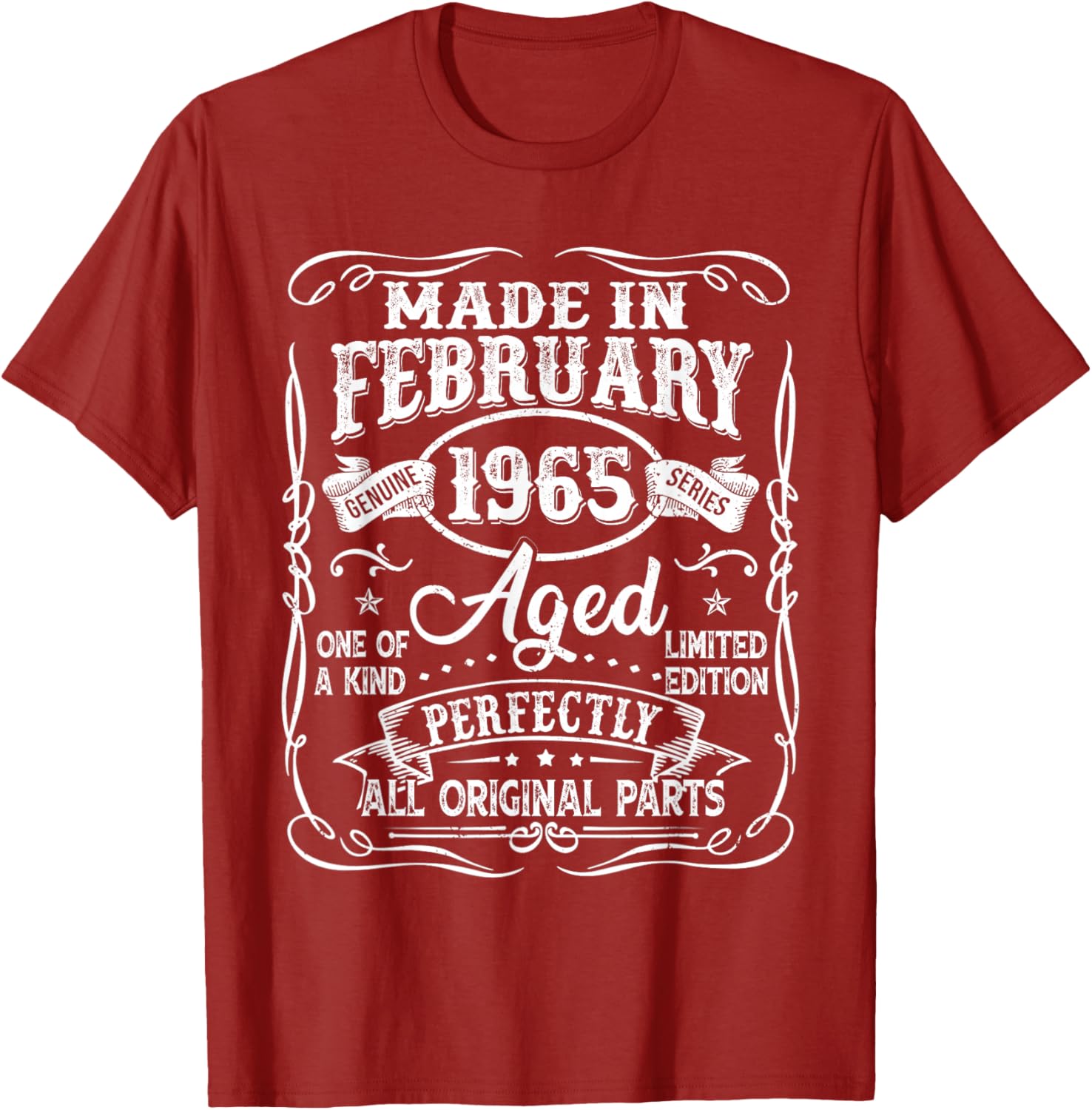 Vintage 60th Birthday T-Shirt for Men Born in February 1965 - 6