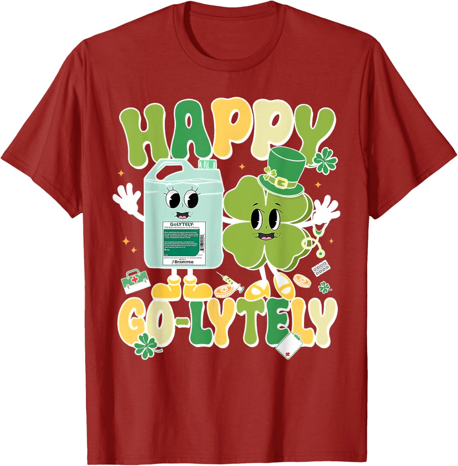 Happy Go-Lytely St Patrick's Day GI Nursing Humor T-Shirt for Fun Nurses - 2