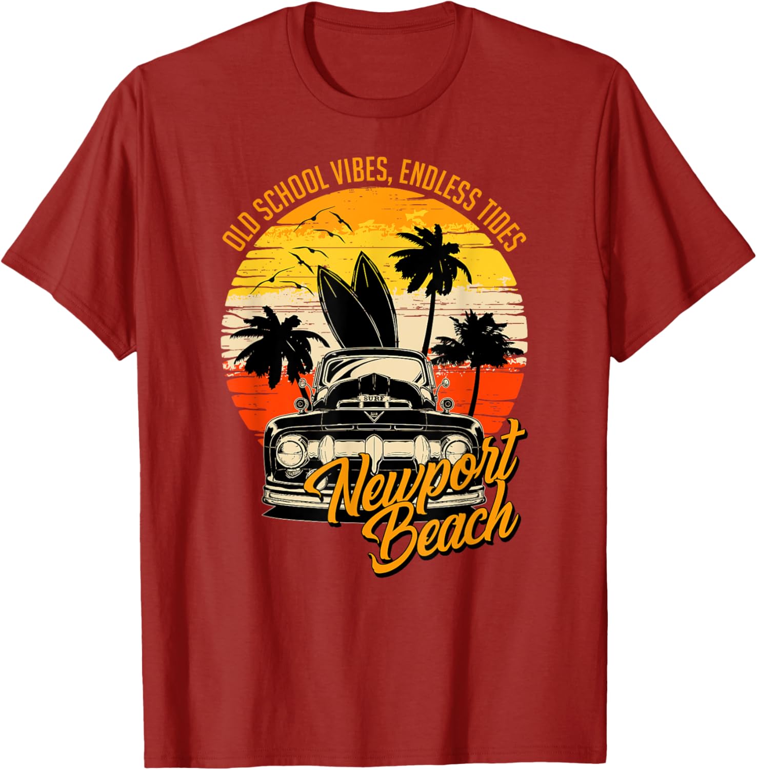 Vintage Newport Beach Old School Vibes T-Shirt for Endless Summer Style - 1