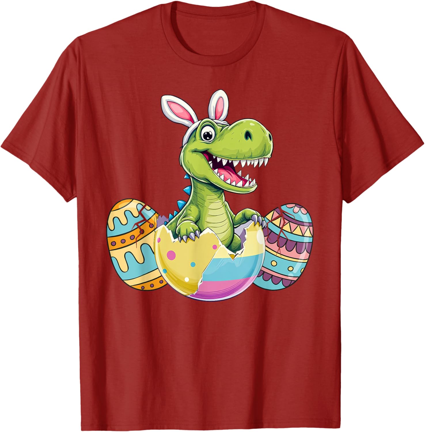 Happy Easter Dinosaur Bunny Ears T Rex Kids T-Shirt for Boys - 3