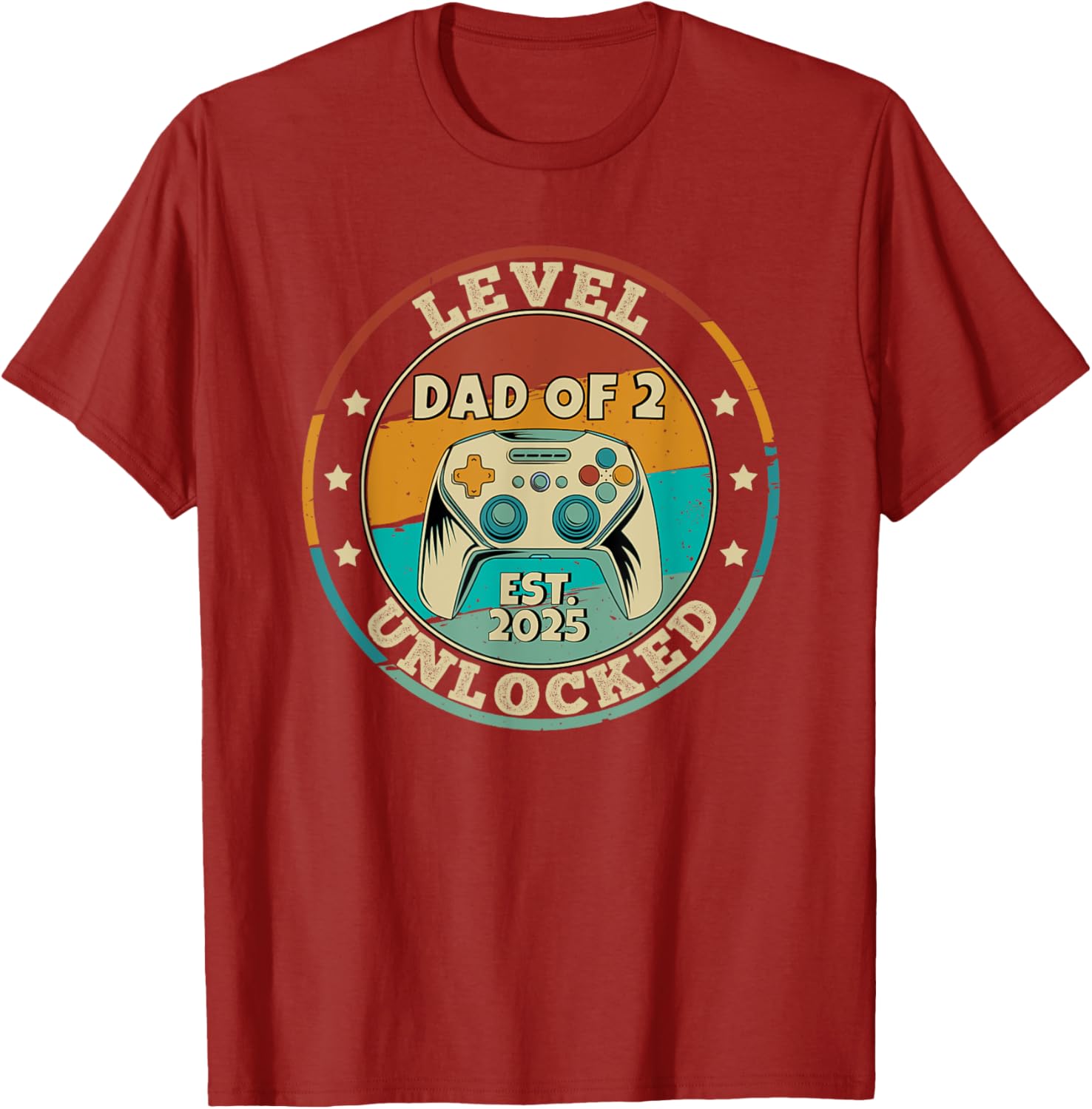 Promoted to Daddy Again 2025 T-Shirt for Proud Dads of 2 Kids - 7