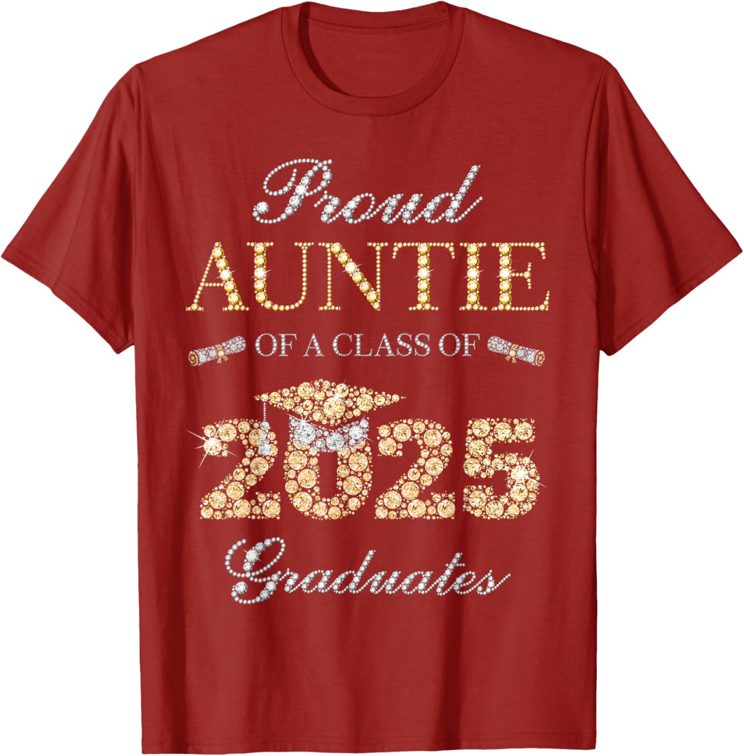 Proud Auntie Of A Class Of 2025 Graduate T-Shirt for Celebrating Milestones - 5