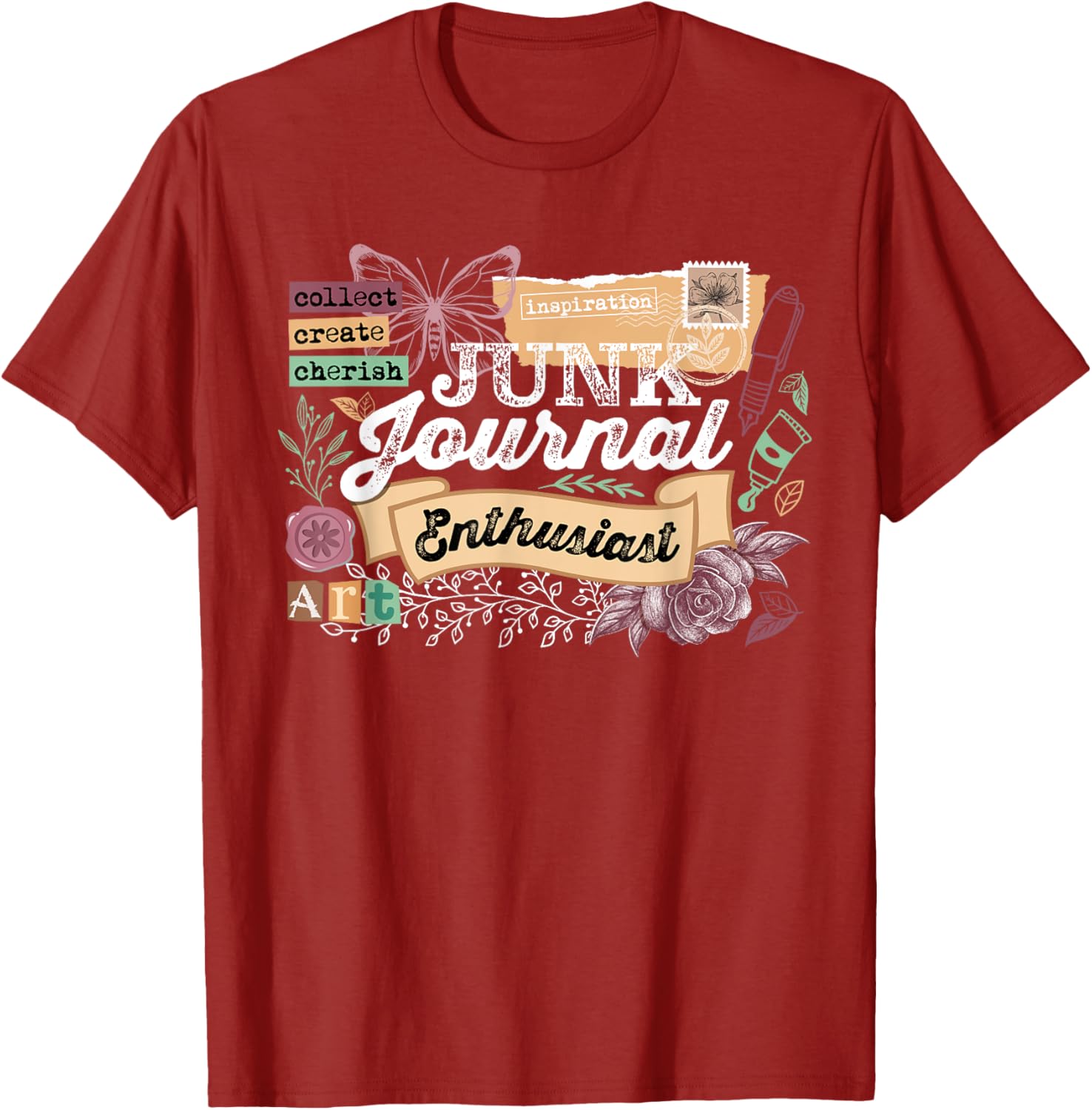 Vintage Scrapbooking T-Shirt for Junk Journal Enthusiasts - Fun Design - 4