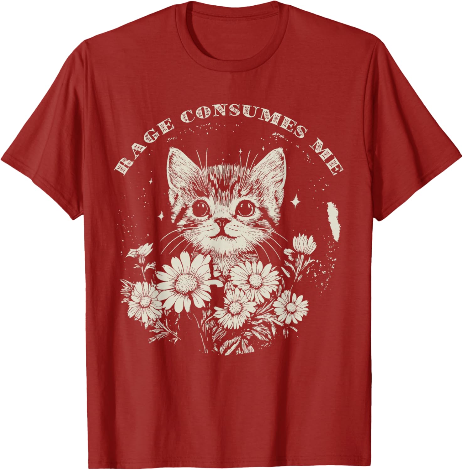 Cute Cat Rage T-Shirt Funny Sarcastic Kitten with Flower Design - 20