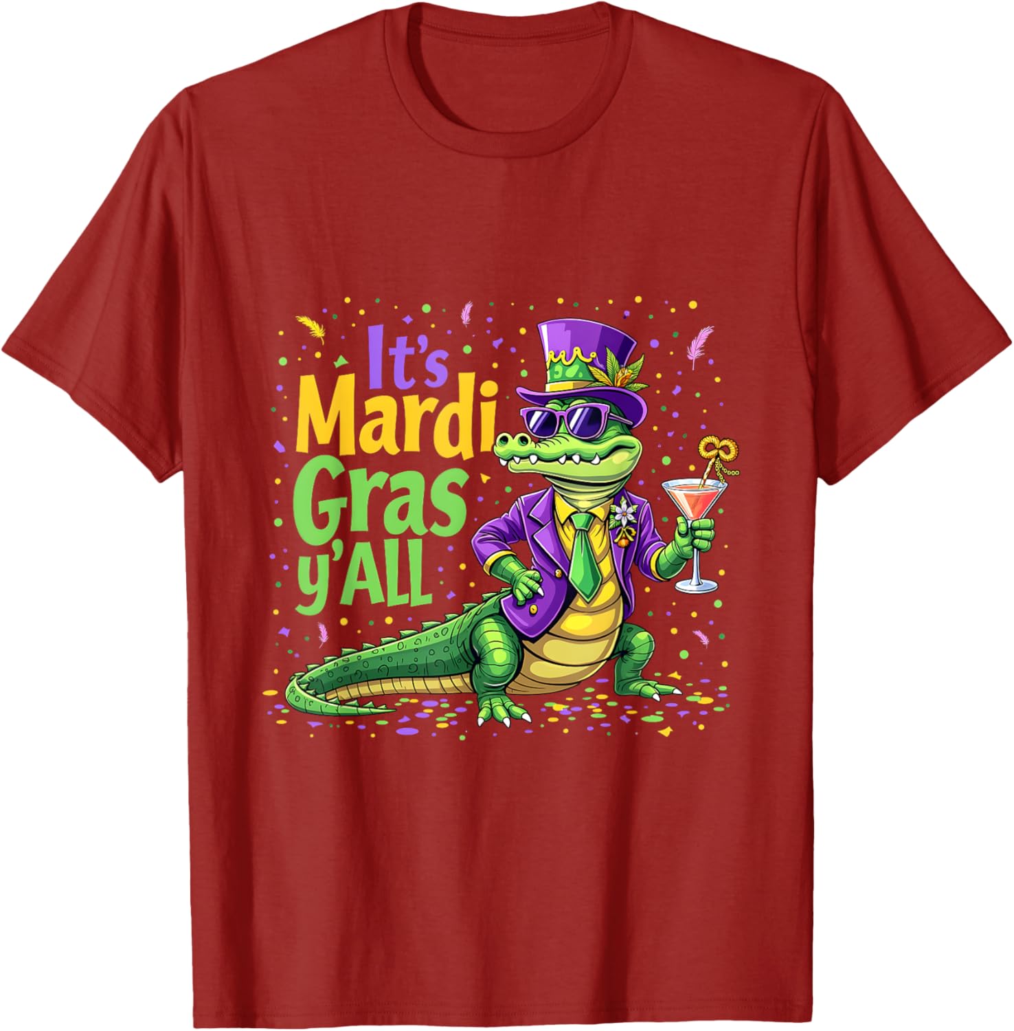 Funny Mardi Gras 2025 Alligator T-Shirt for Fun Festivities - 18