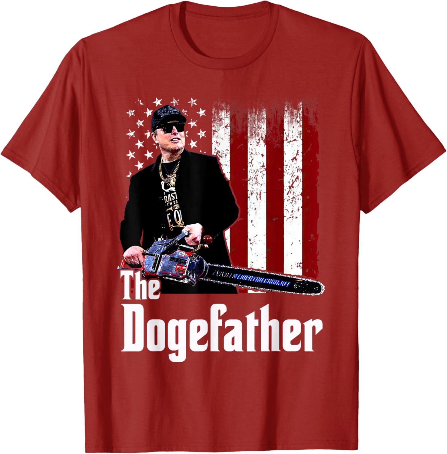 The Dogefather Chainsaw USA Flag T-Shirt for Men and Women - 14