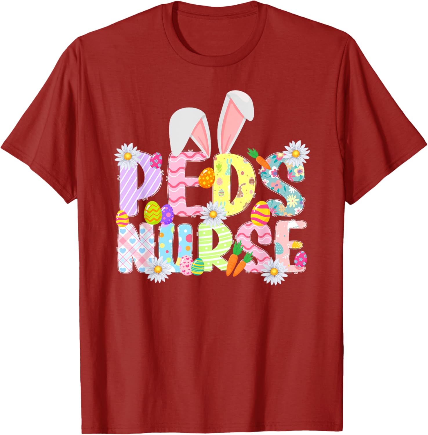 Peds Nurse Easter Bunny T-Shirt for Pediatric Nurses Fun Holiday Outfit - 12