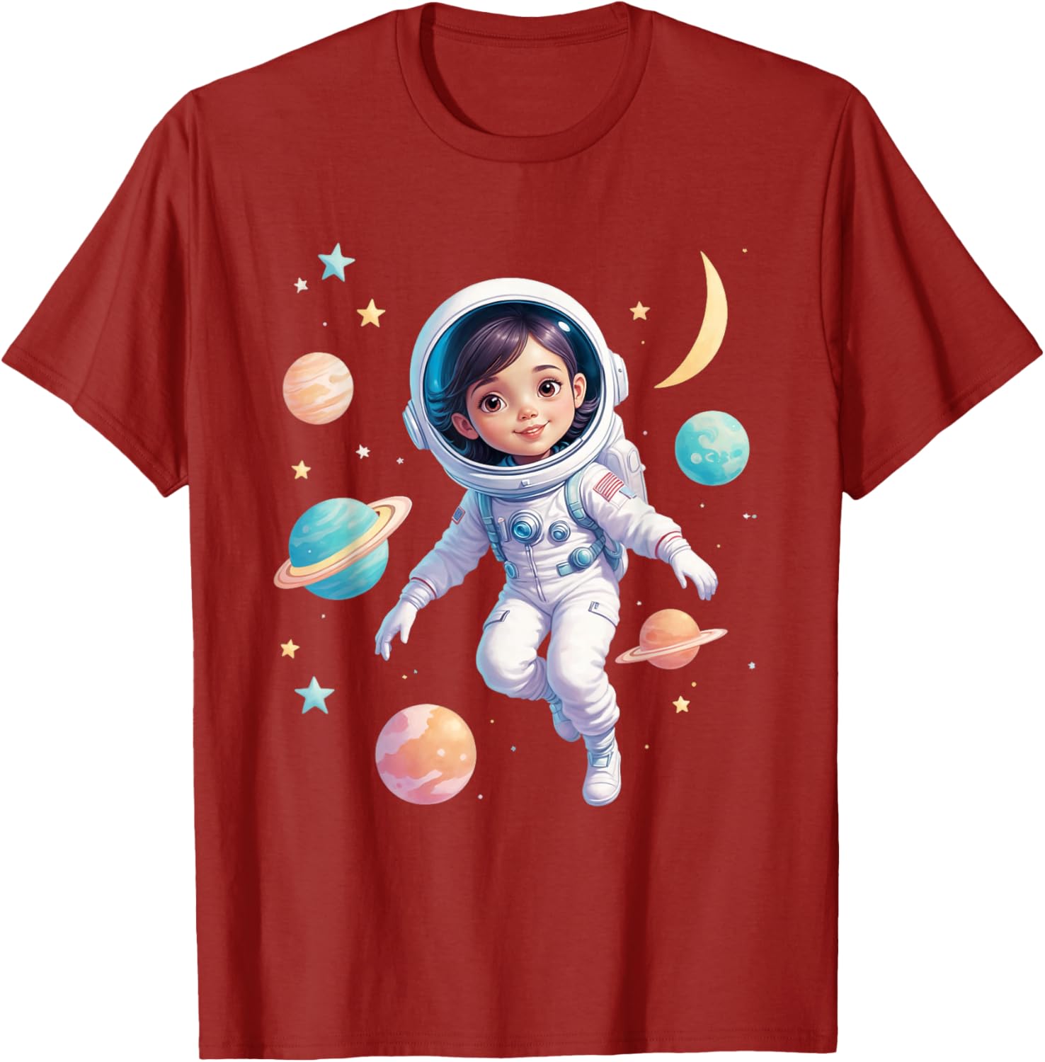 Cute Space Girl Astronaut T-Shirt for Cosmic Explorer Fans - 23