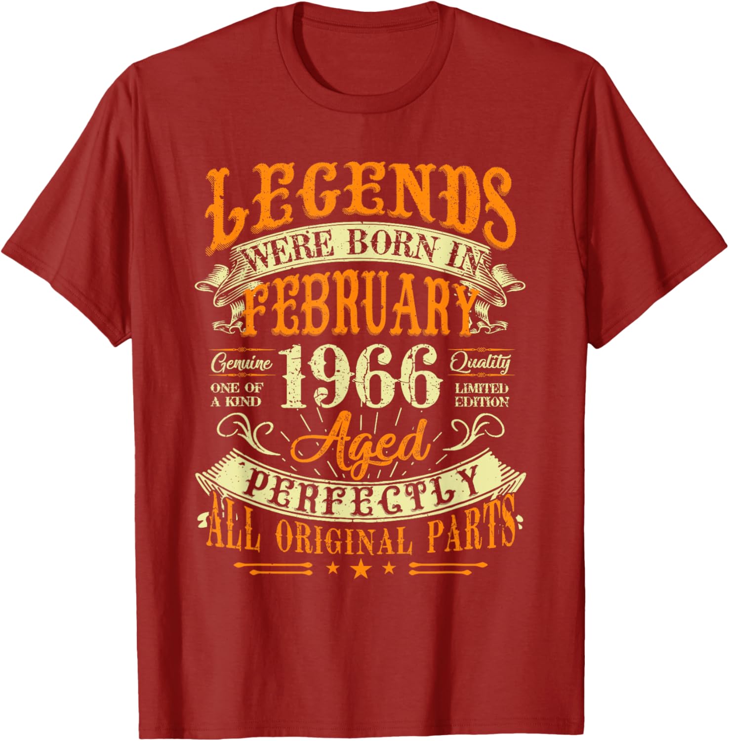 59th Birthday Gift T-Shirt for Legends Born February 1966 Stylish Design - 18