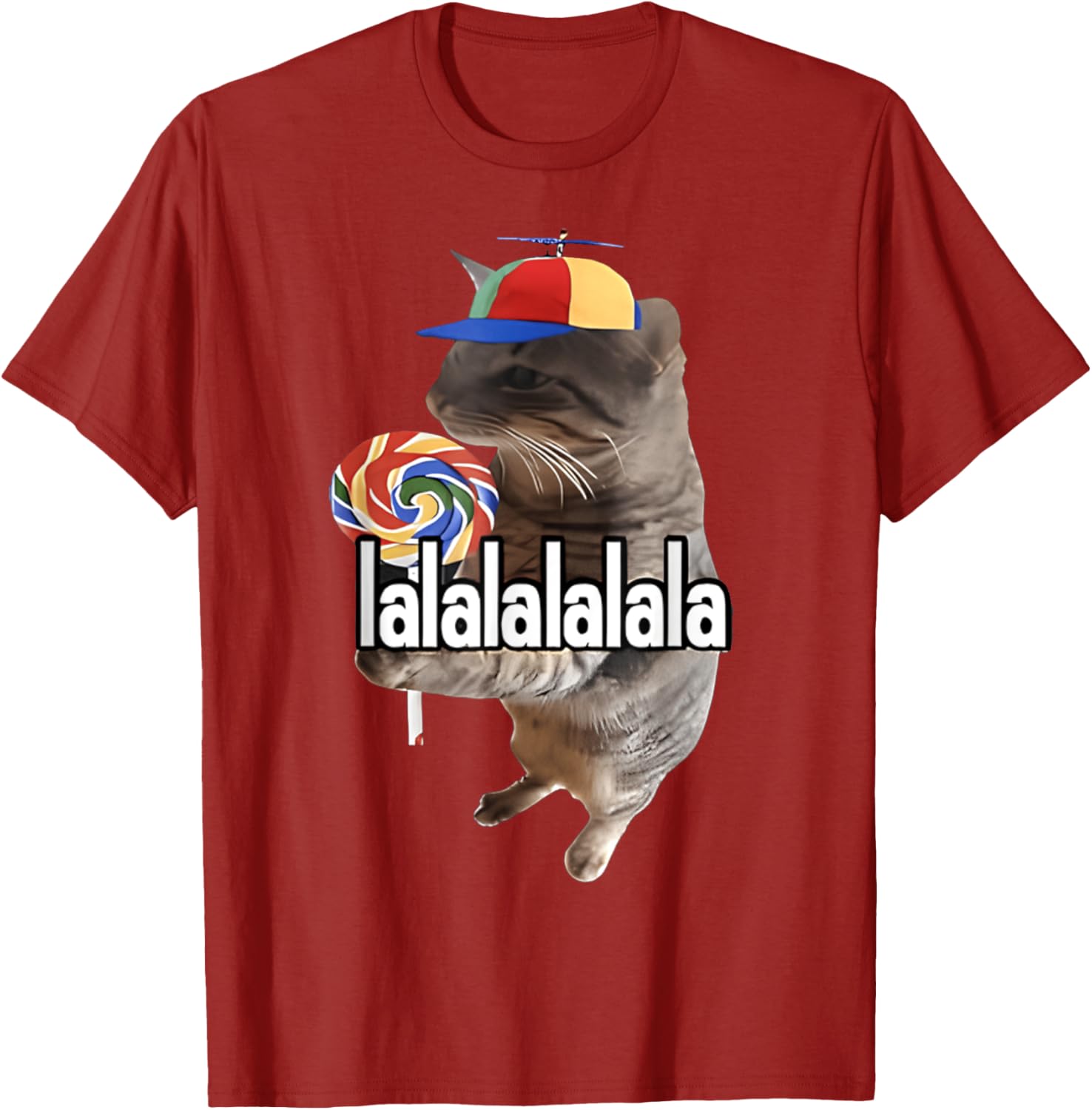 Silly Cat with Lollipop Funny Meme T-Shirt for Men, Women, Kids - 5